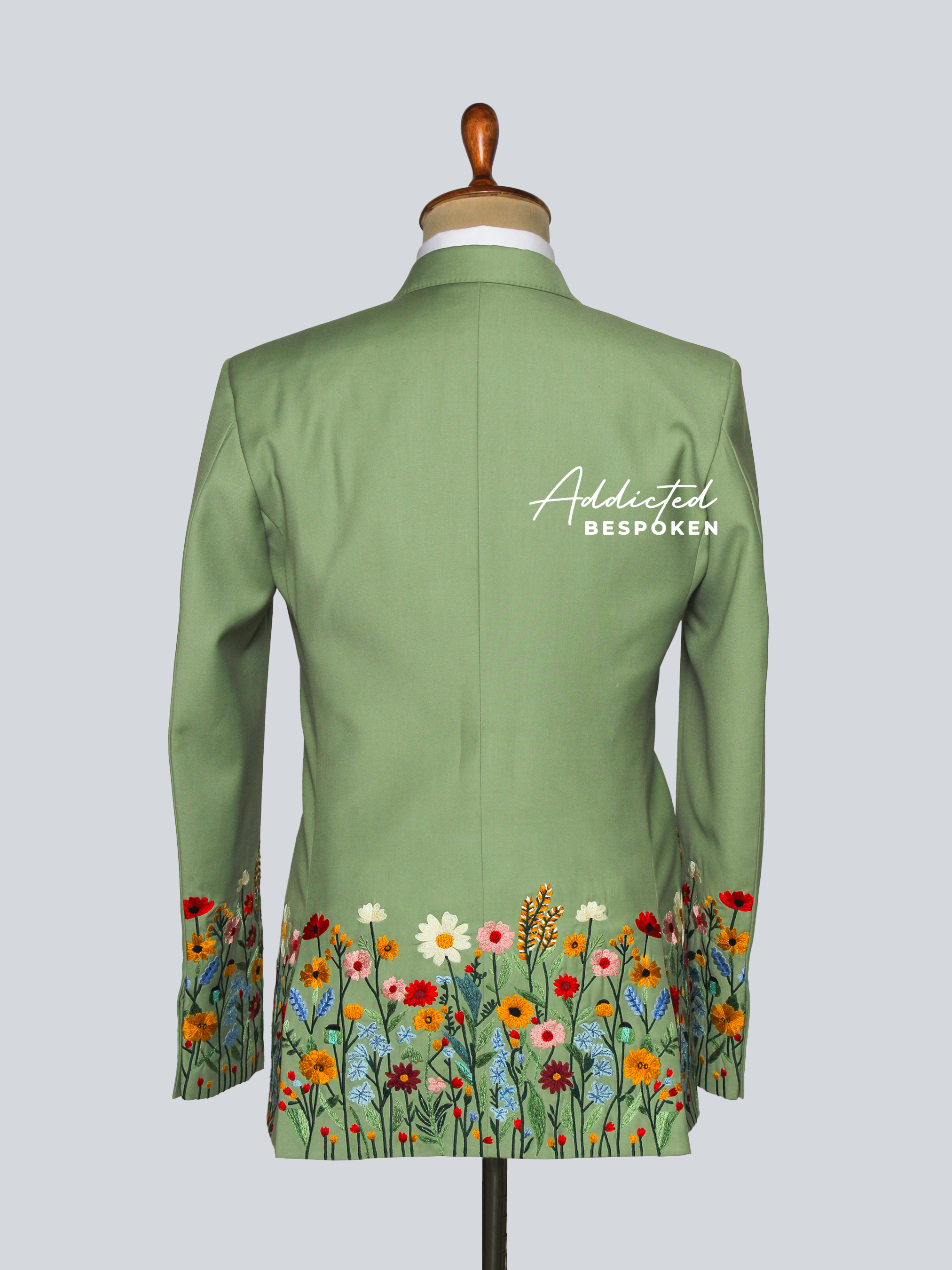 Couture Floral Embroidered Suit