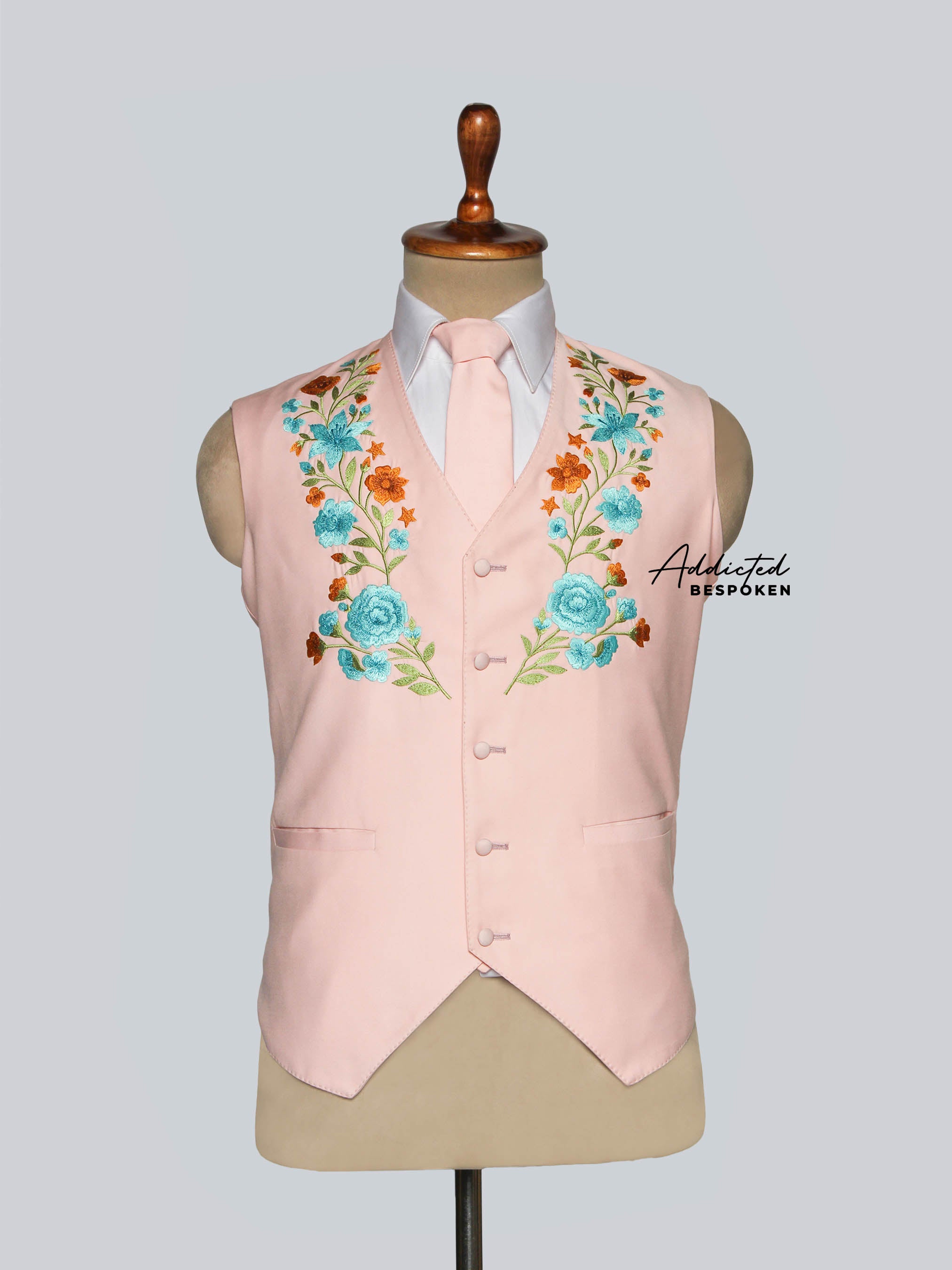 Luxury Floral Waistcoat Suit