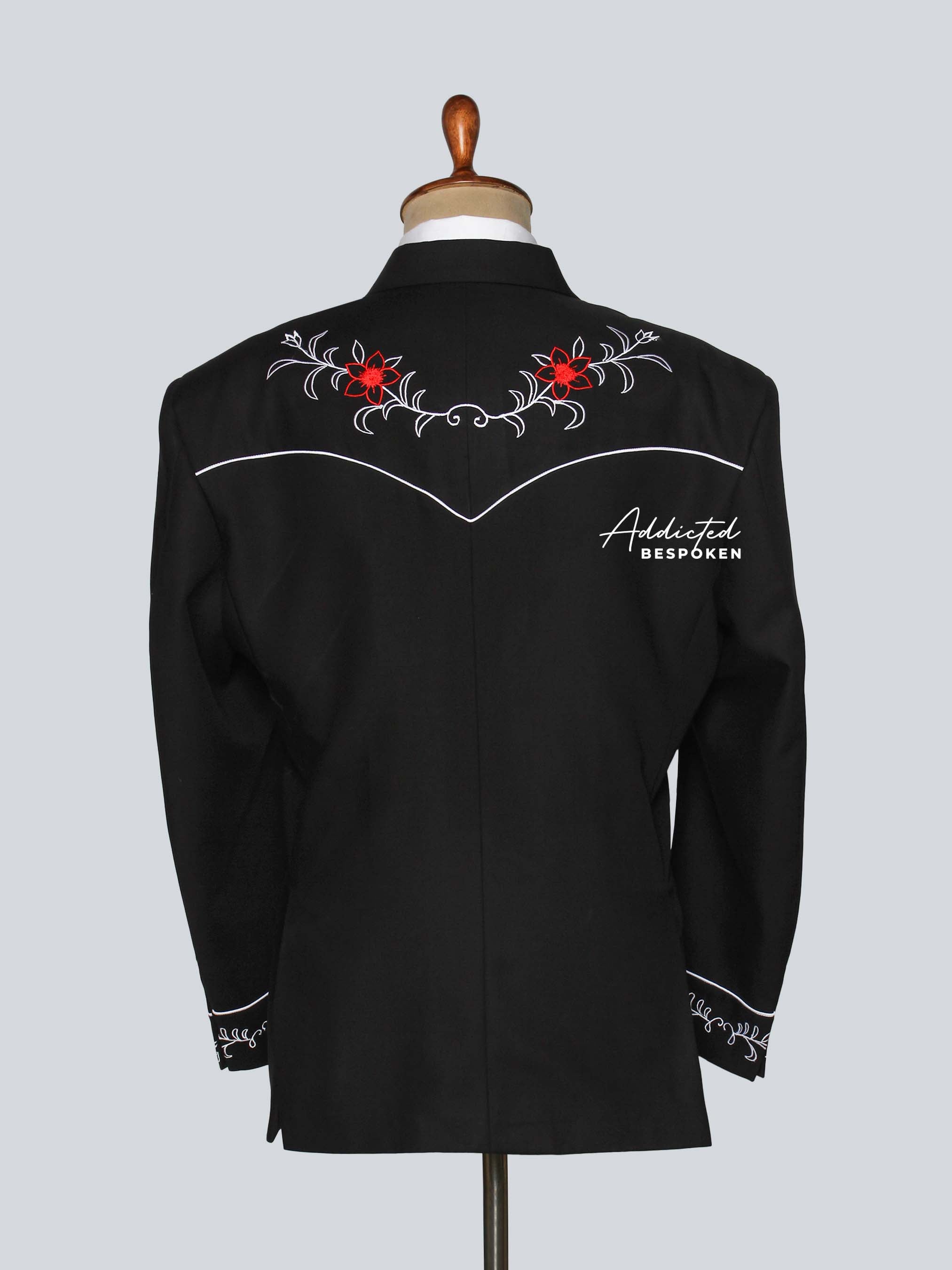 Black Floral Embroidered Outfit Addicted Bespoken