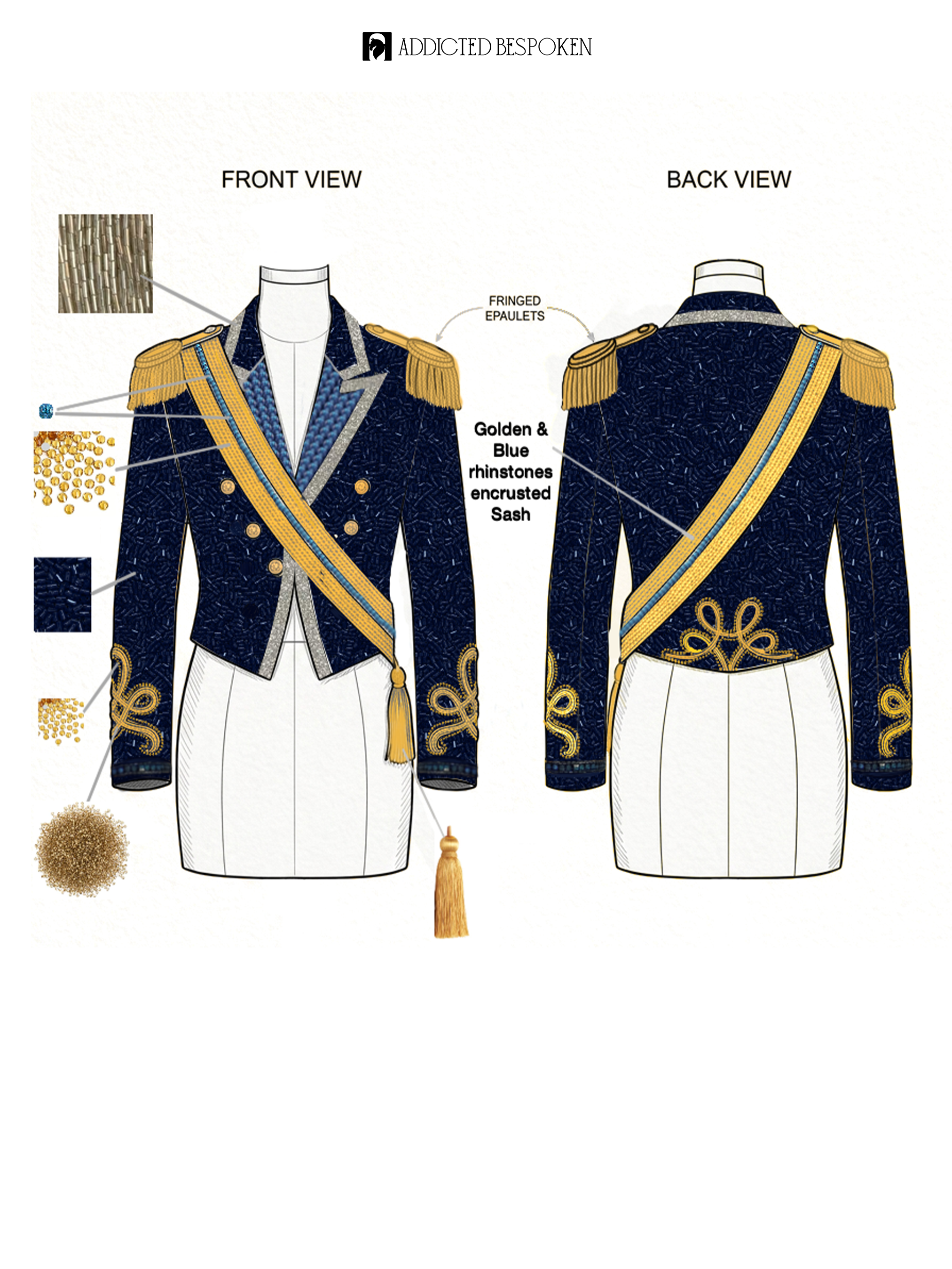 Beaded Military Sequin Jacket Addicted Bespoken