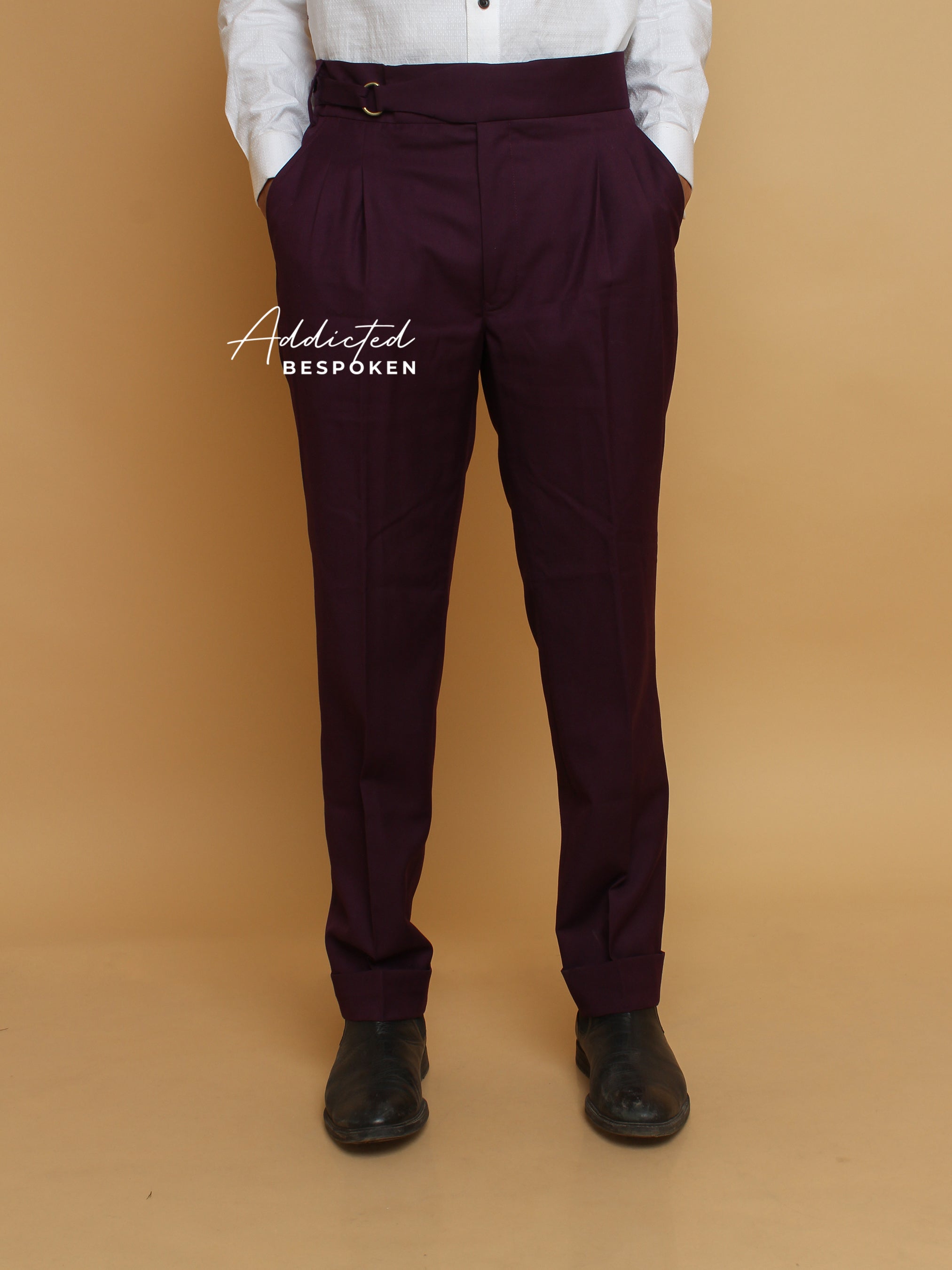 Designer Wine Cotton Pant (CLS) Addicted Bespoken