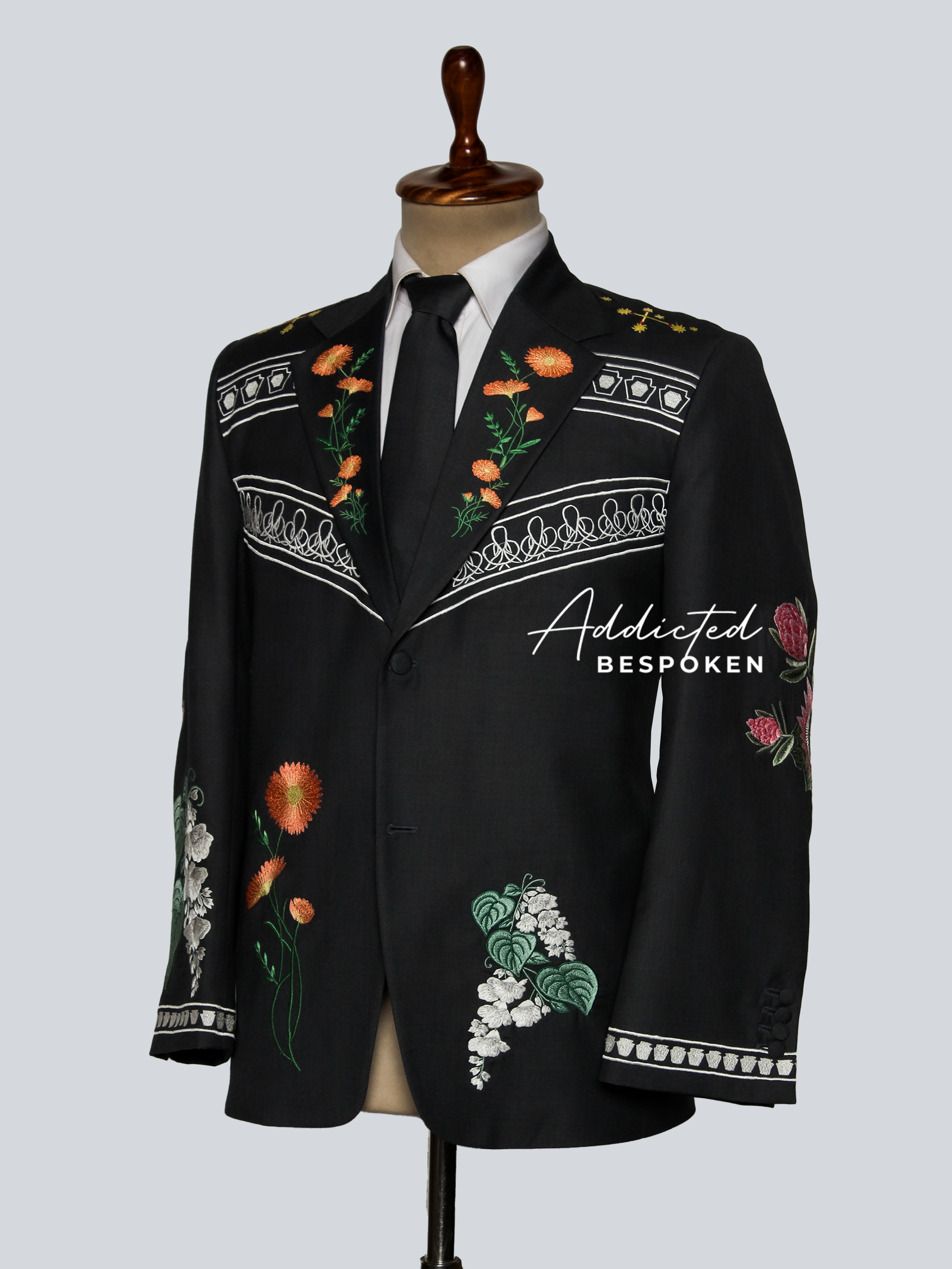 Botanical Embroidered Bespoke Suit Addicted Bespoken