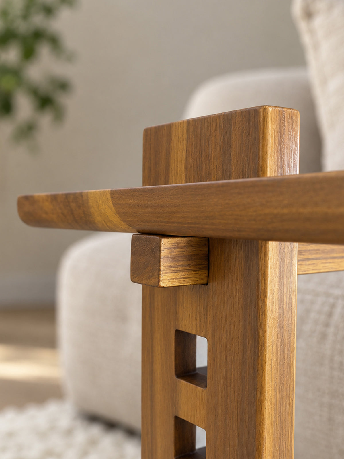 Wooden bedside table