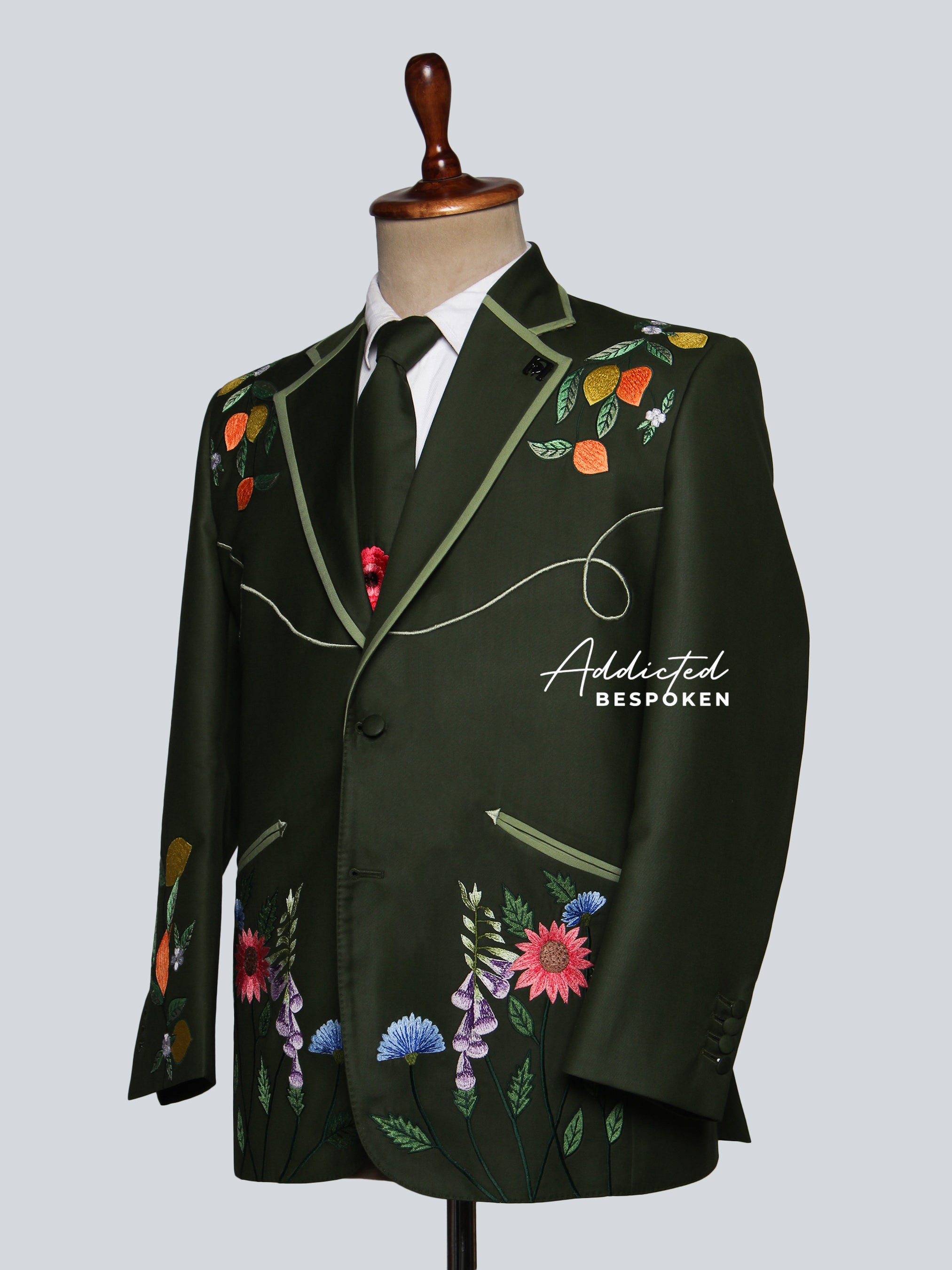 Harvest Garden Delight Whimsical Embroidery Suit