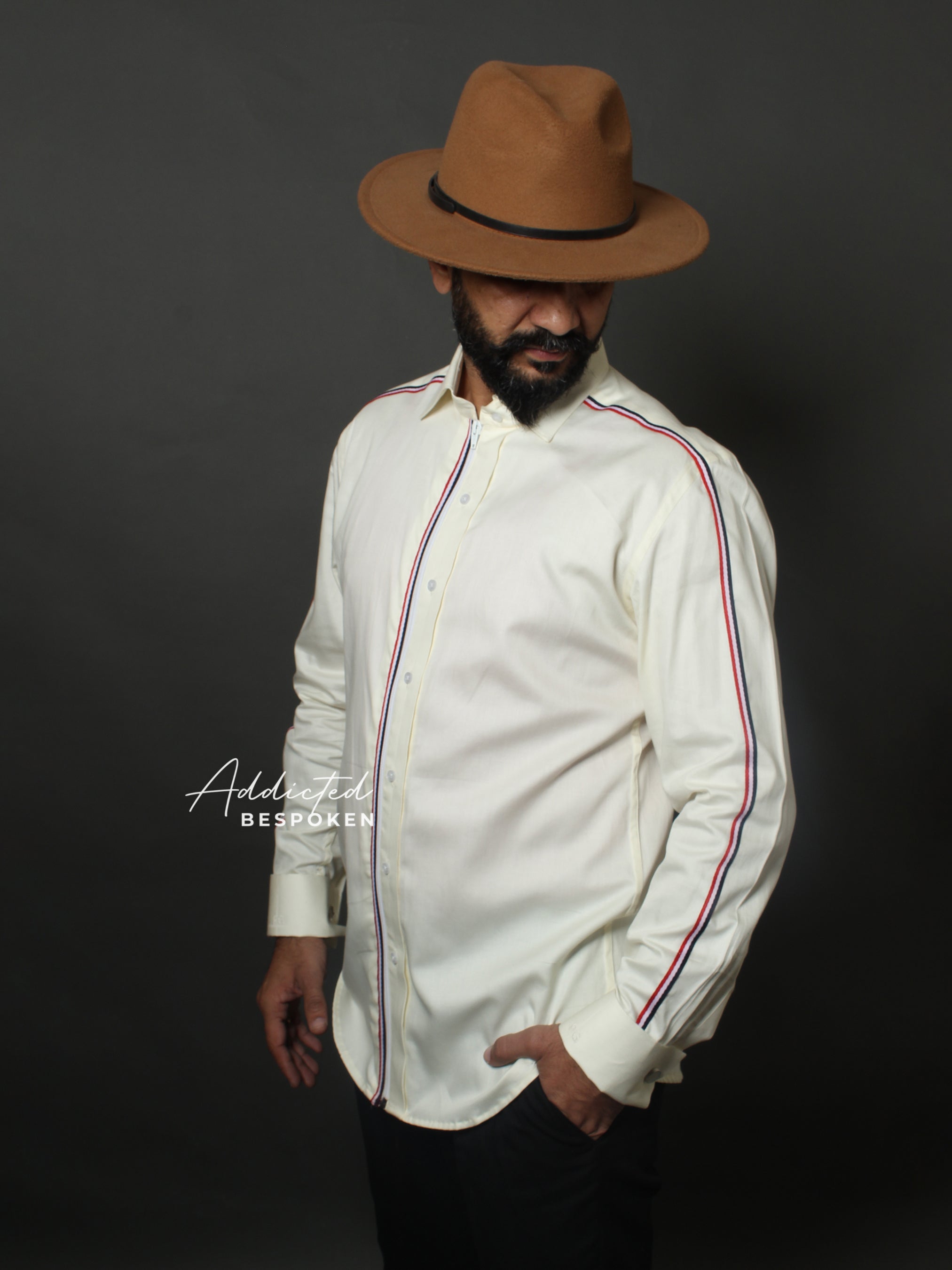 Ivory Zip Tape Shirt Addicted Bespoken