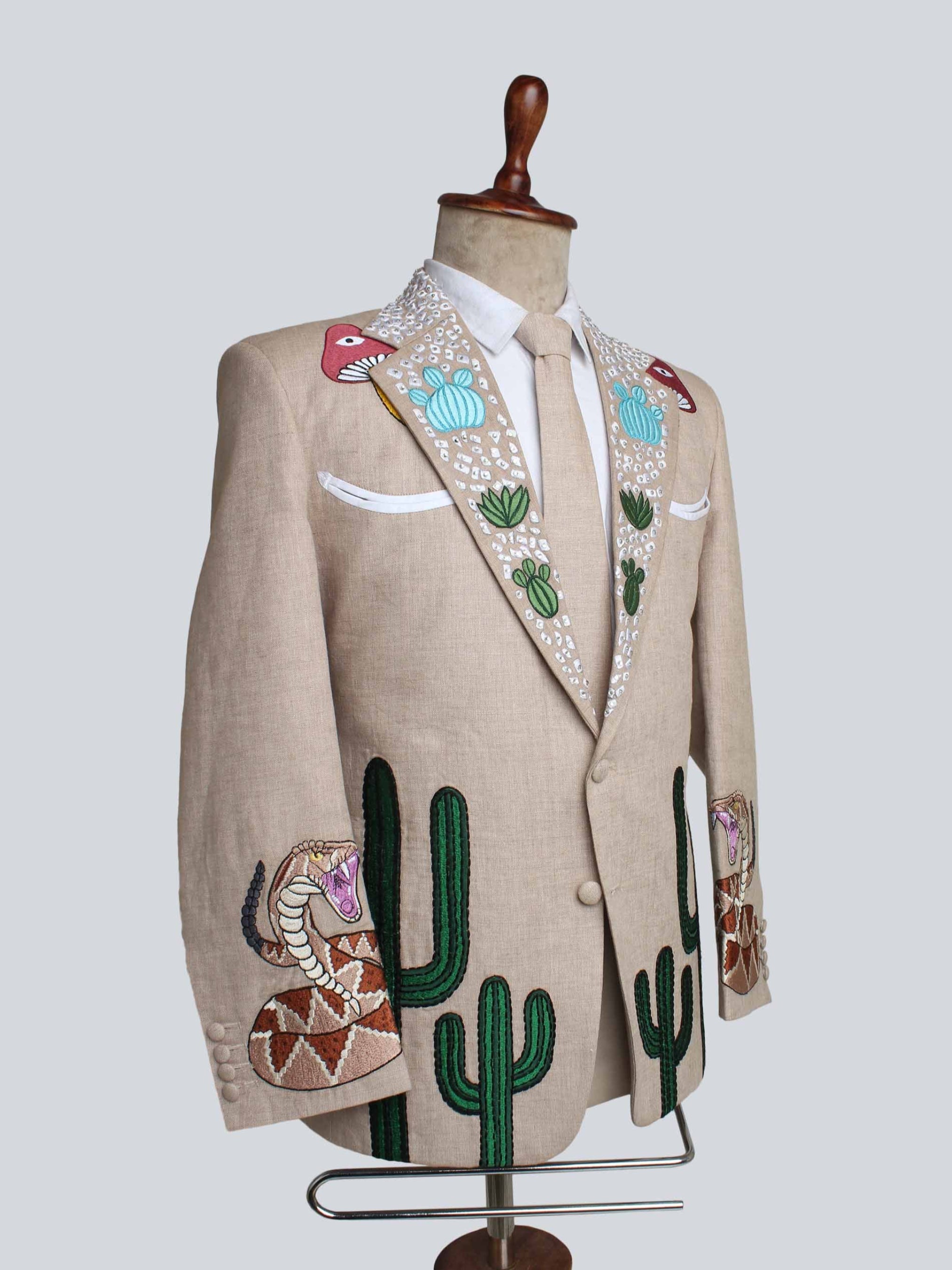 Cactus & Snake Embroidered Western Suit Addicted Bespoken