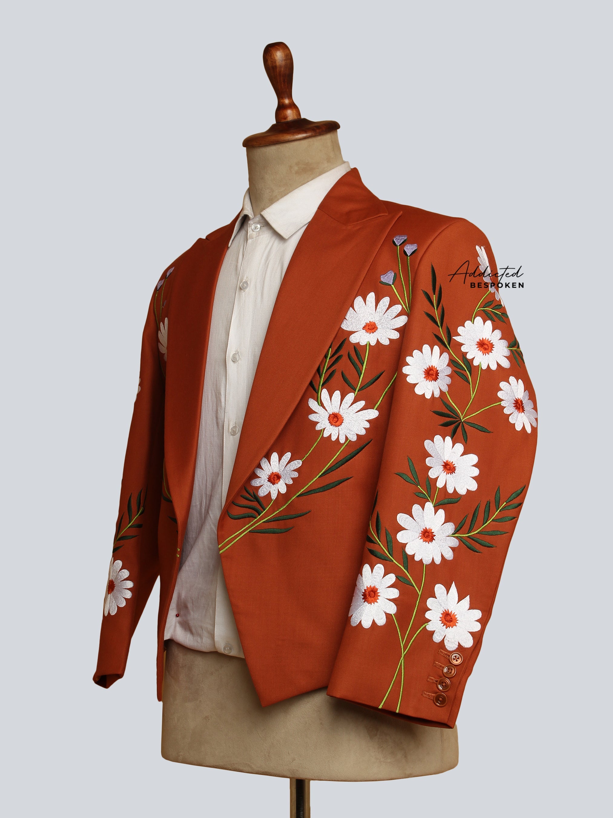Botanical Elegance Embroidered Suit Addicted Bespoken