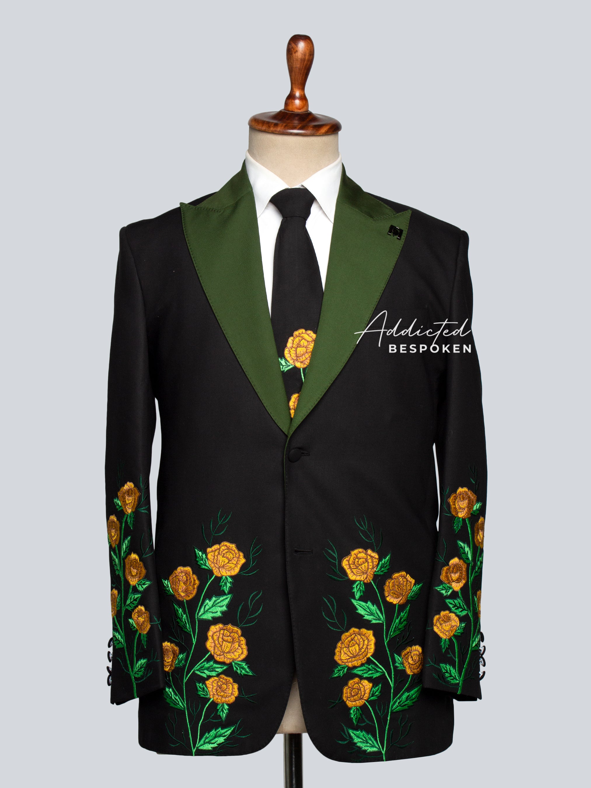 Signature Rose Motif Embroidered Suit