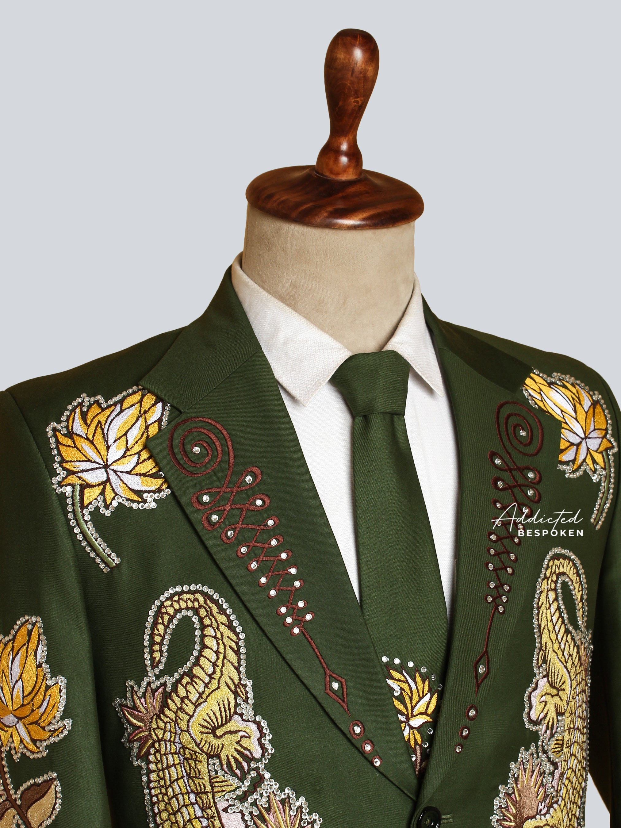 Crocodile Embellished Cowboy Suit Addicted Bespoken