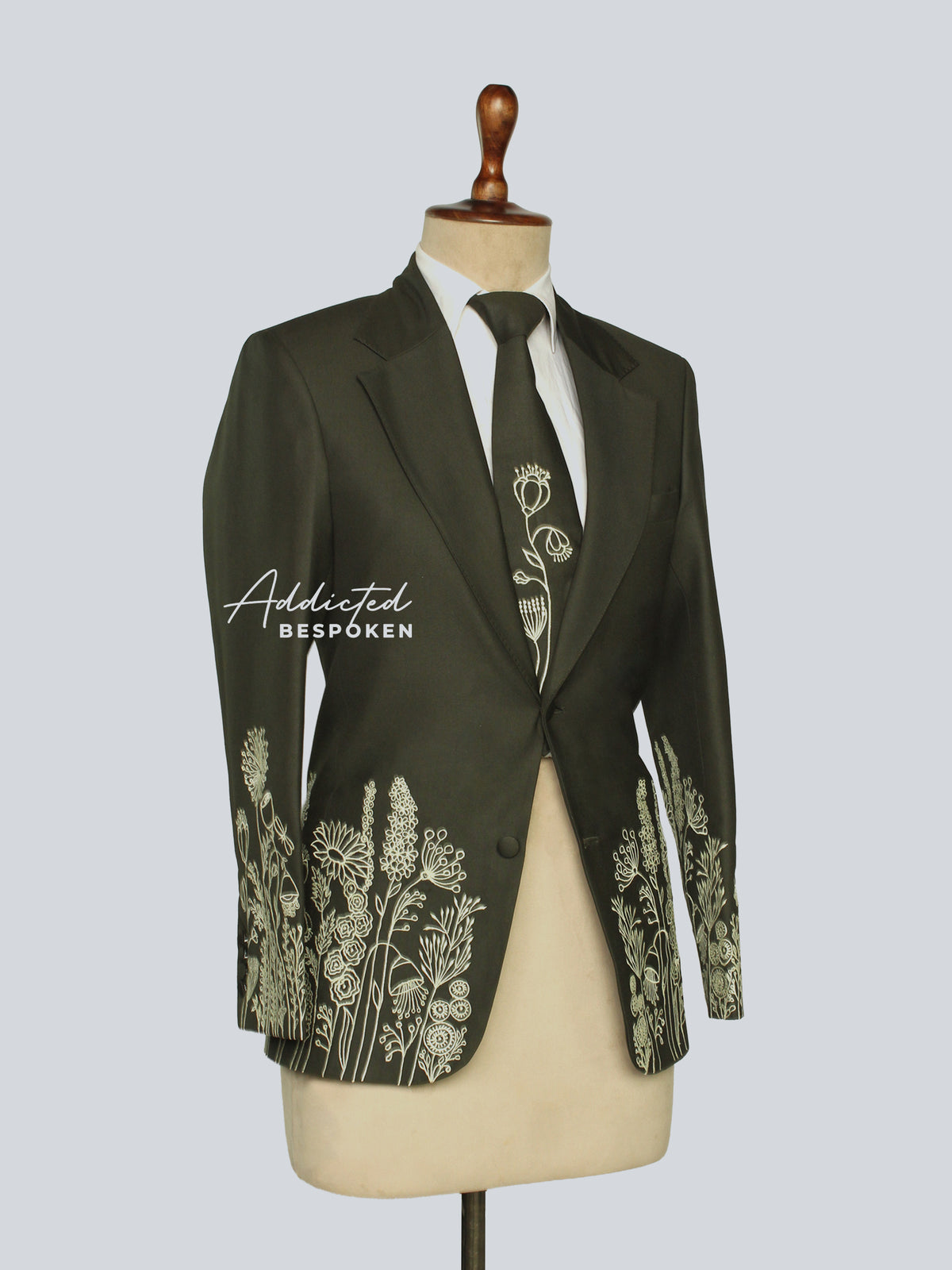 Olive Green Groom suit Addicted Bespoken
