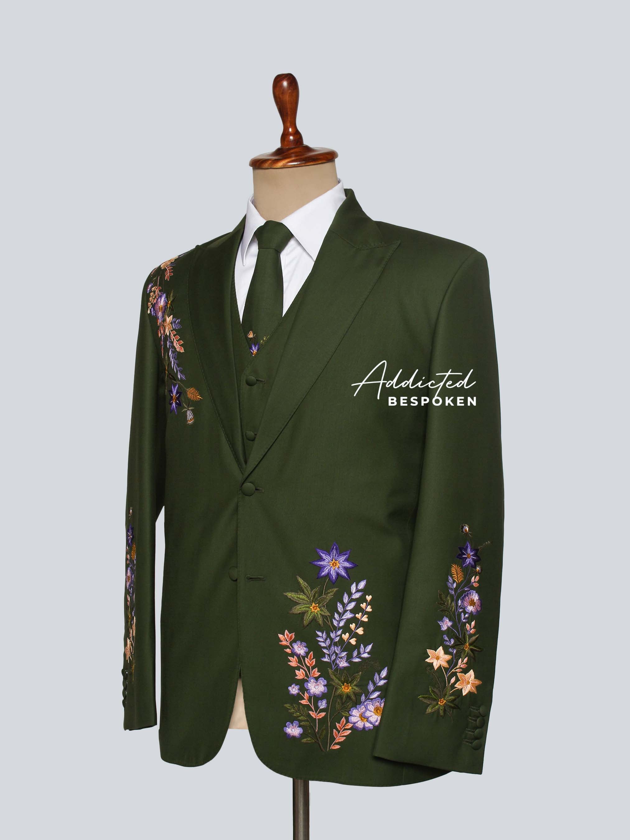 Botanical Floral Wedding Suit Addicted Bespoken