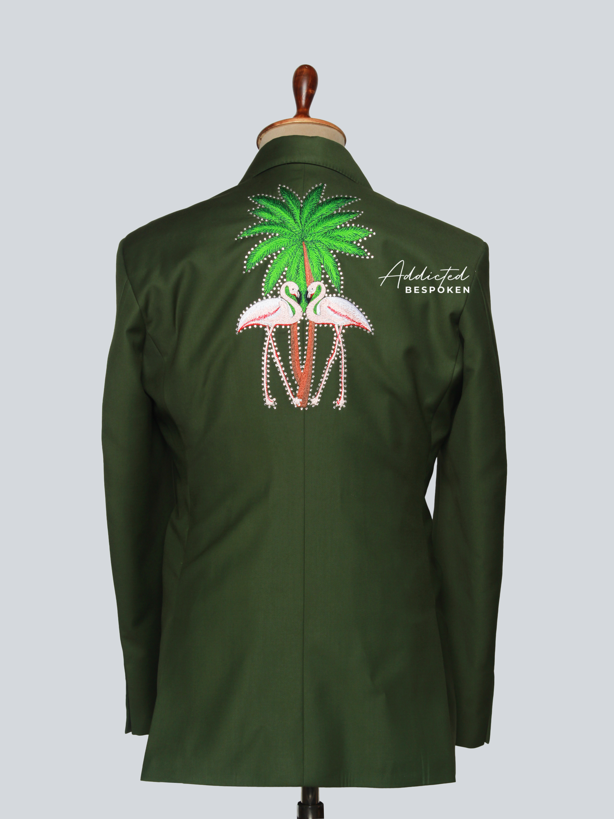 Flamingo Palm Embroidered Suit