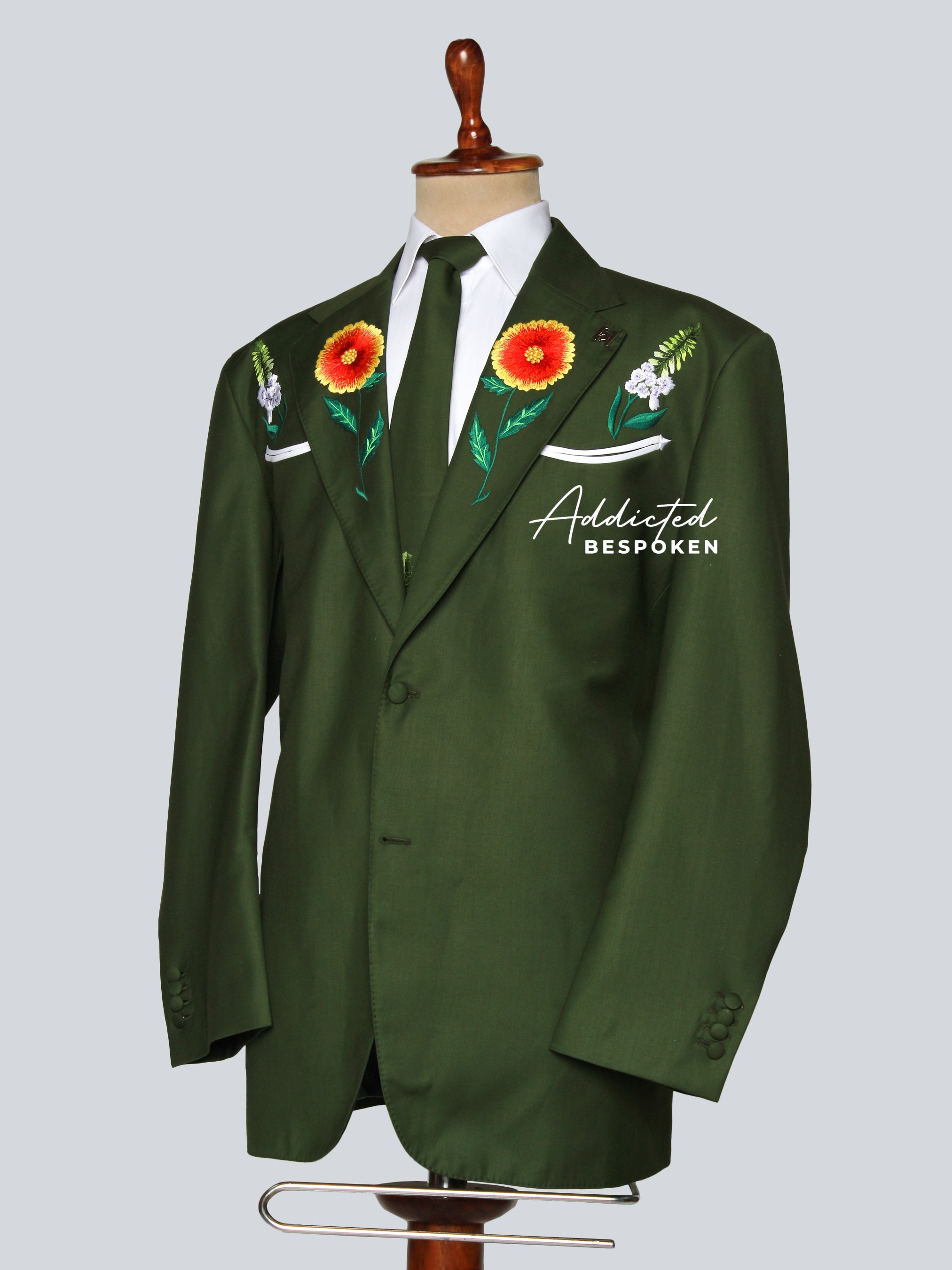 Luxury Floral Embroidered Suit Addicted Bespoken