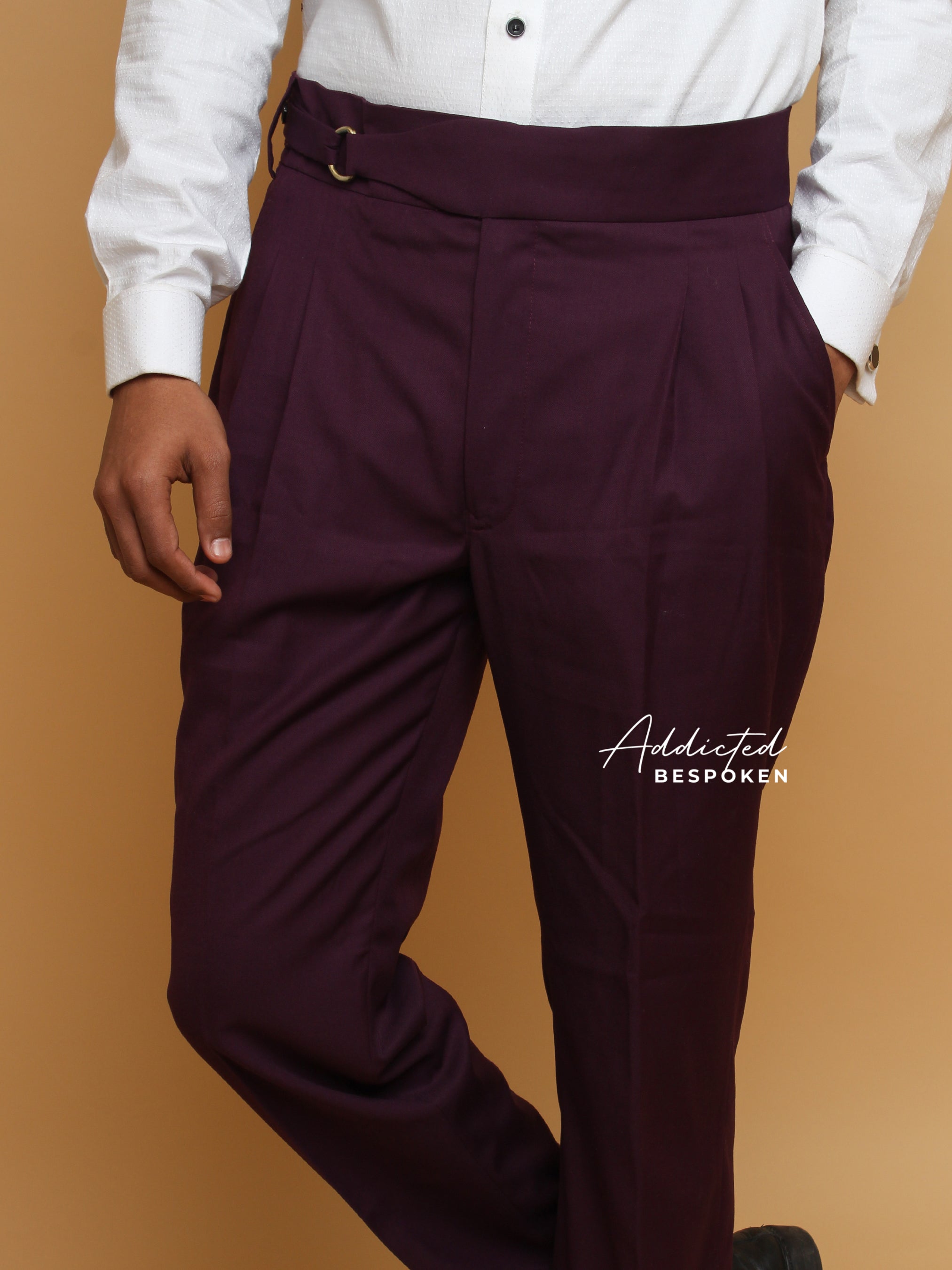 Designer Wine Cotton Pant (CLS) Addicted Bespoken