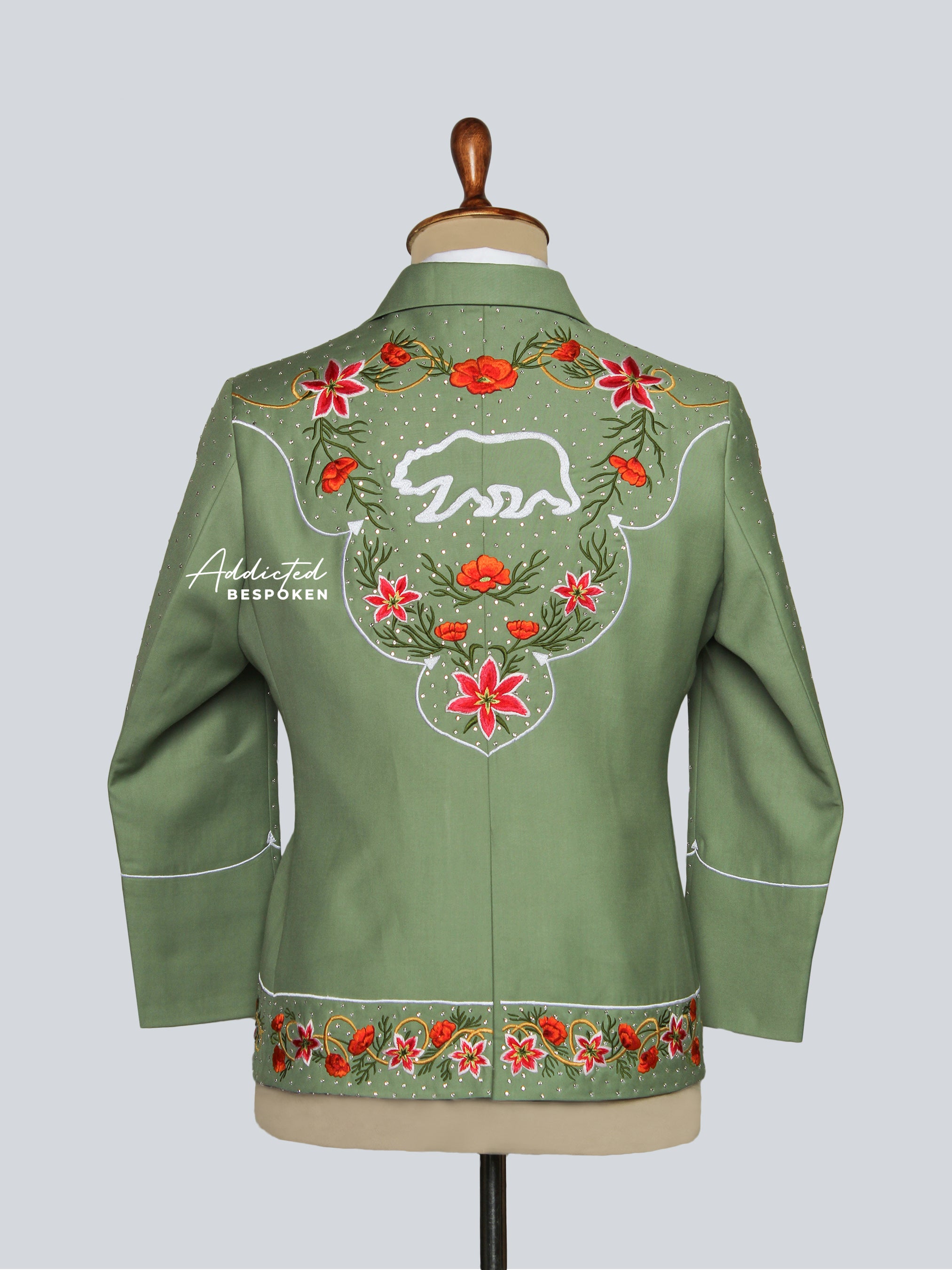 Sage Bloom Embroidered Suit Addicted Bespoken