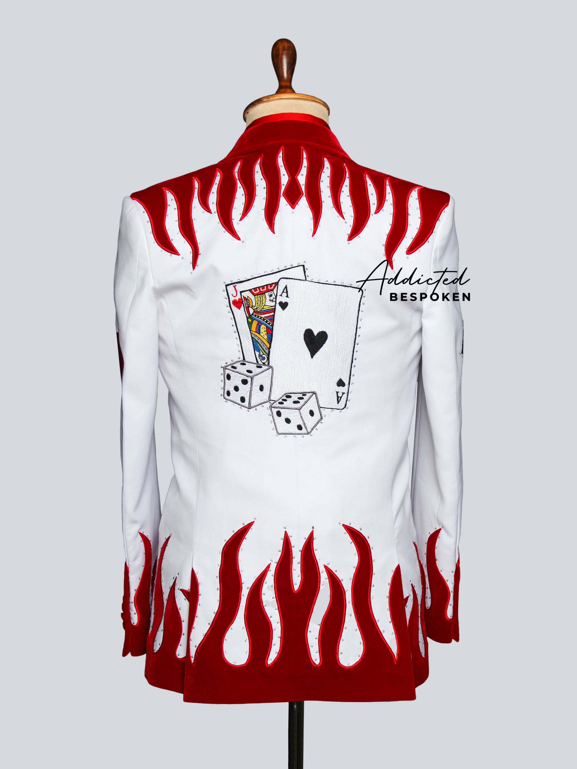 Flame Rose Embroidered Suit Addicted Bespoken