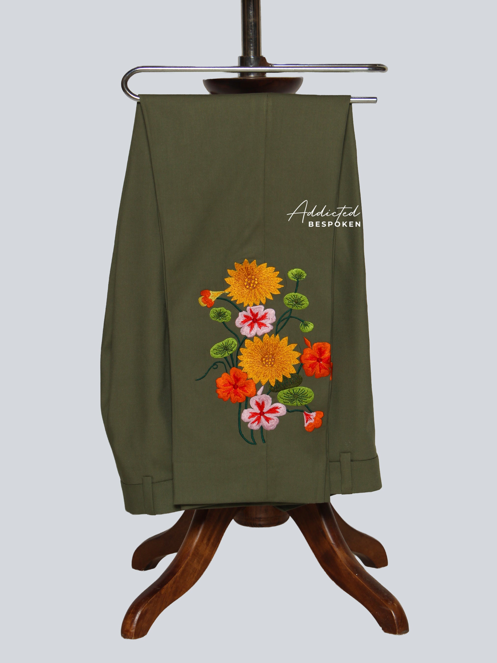 Hand Embroidered Green Suit for Men Addicted Bespoken