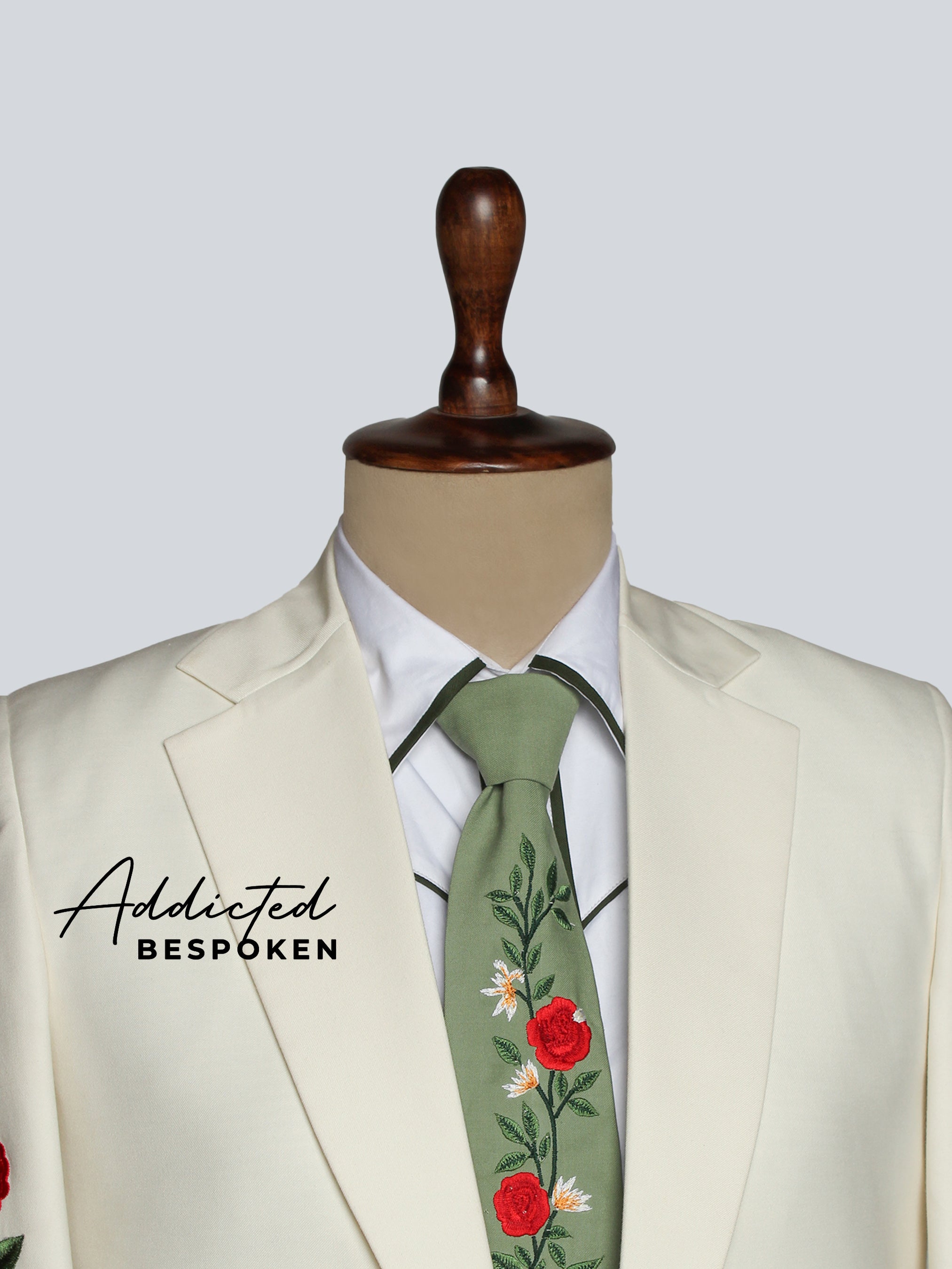 Floral Embroidered Formal Suit