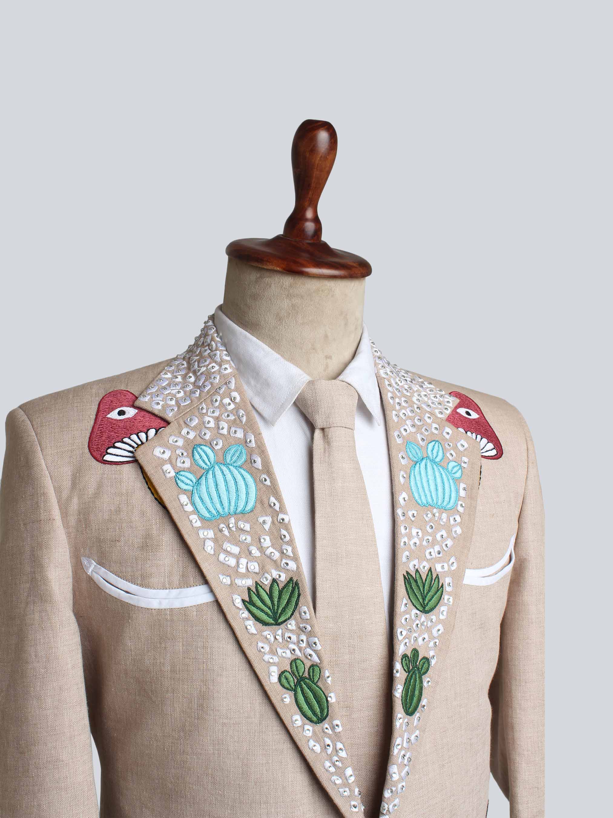 Cactus & Snake Embroidered Western Suit Addicted Bespoken