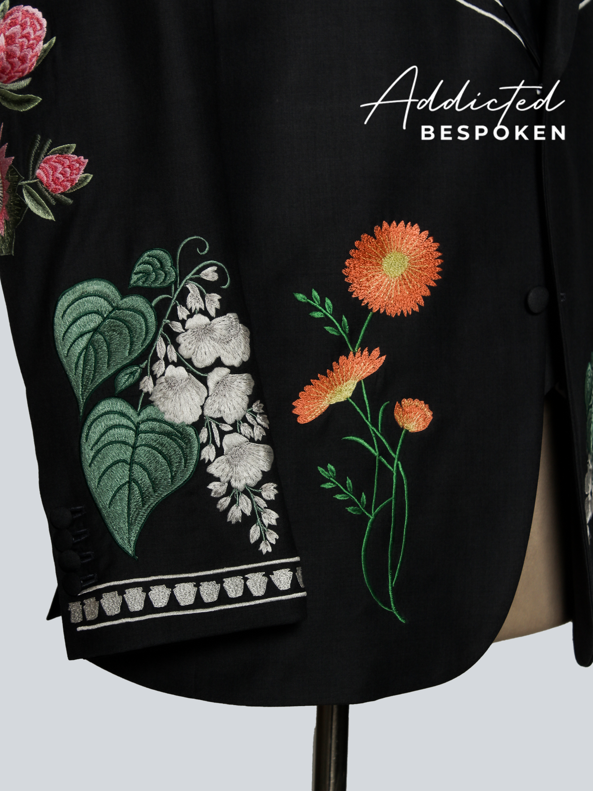 Botanical Embroidered Bespoke Suit Addicted Bespoken