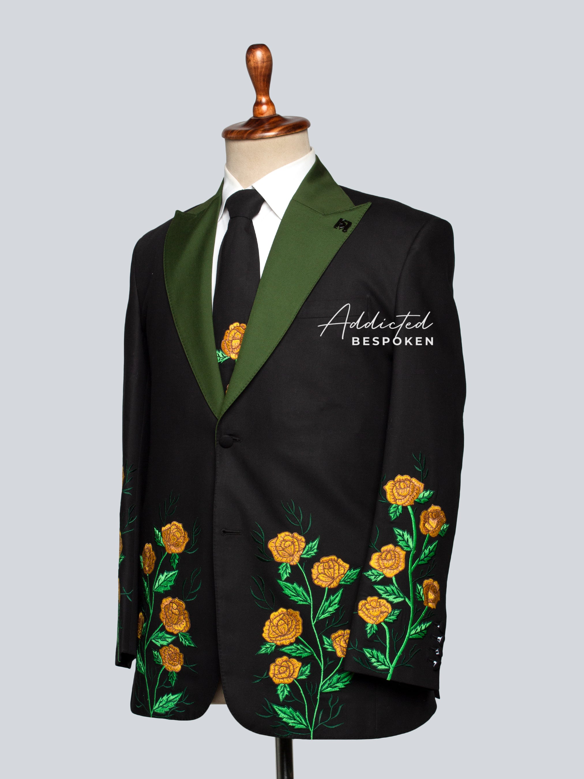 Signature Rose Motif Embroidered Suit
