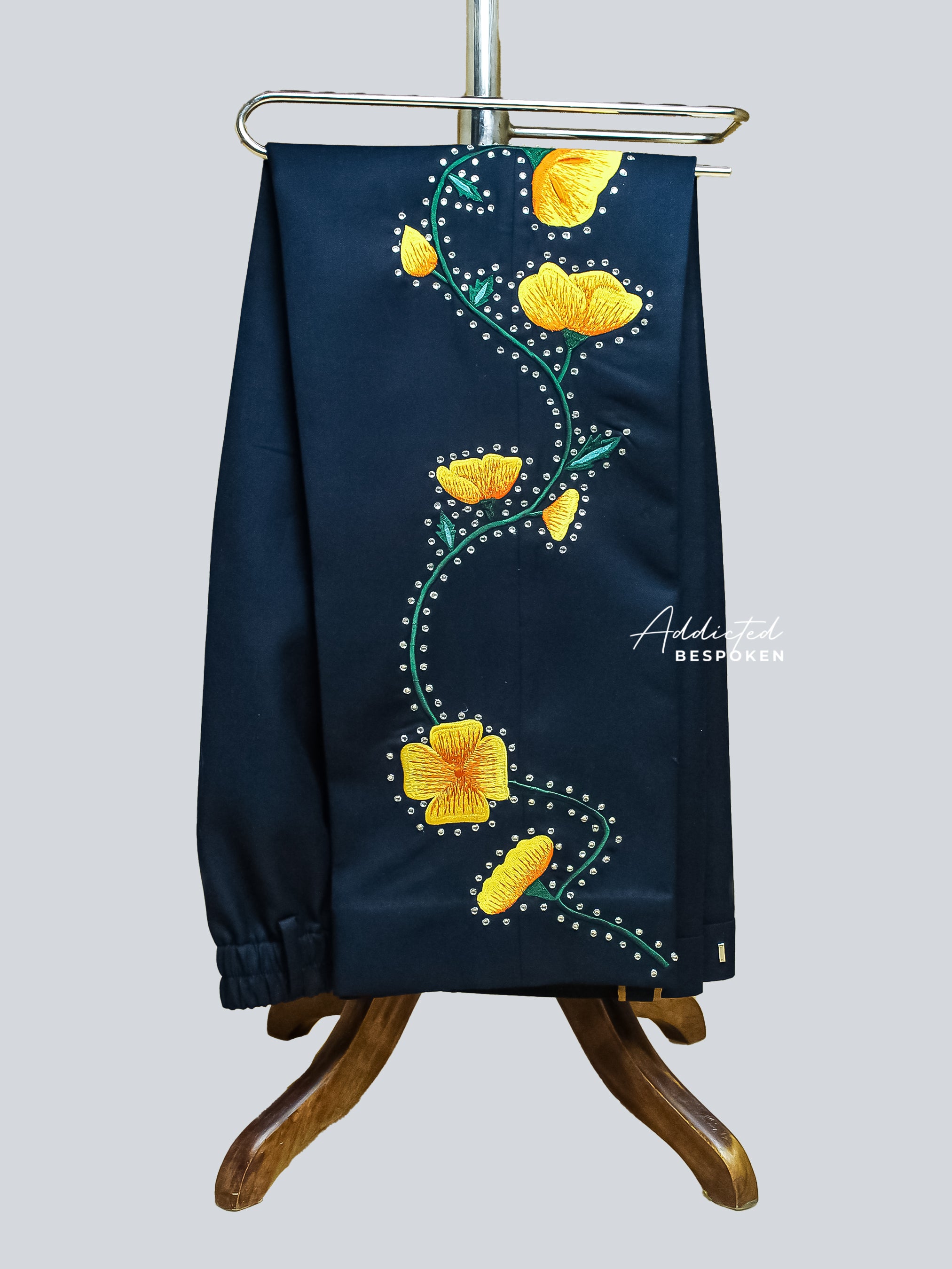 Poppy Flower Embellished Western Suit