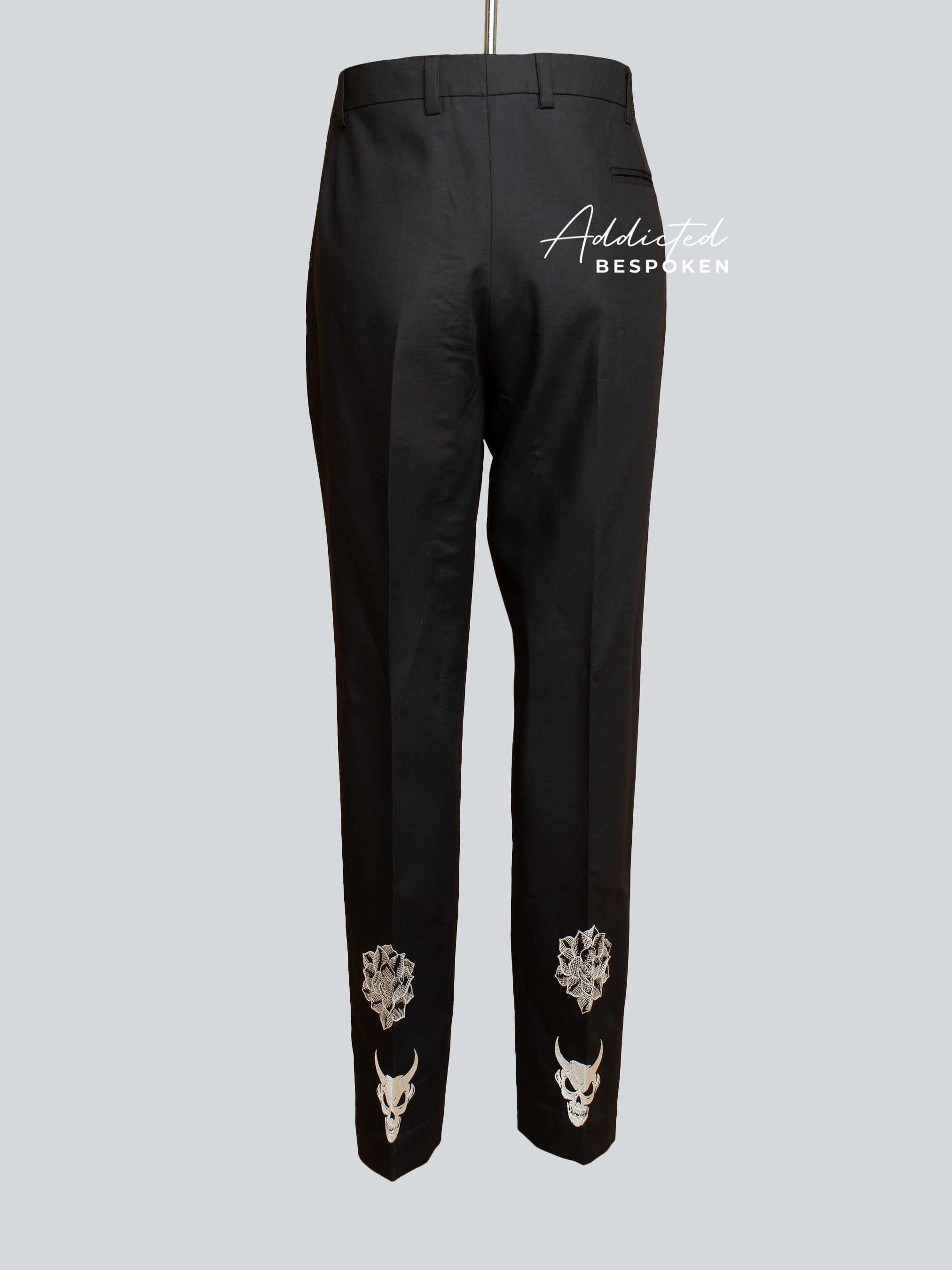 Black Skull Embroidered Suit Addicted Bespoken