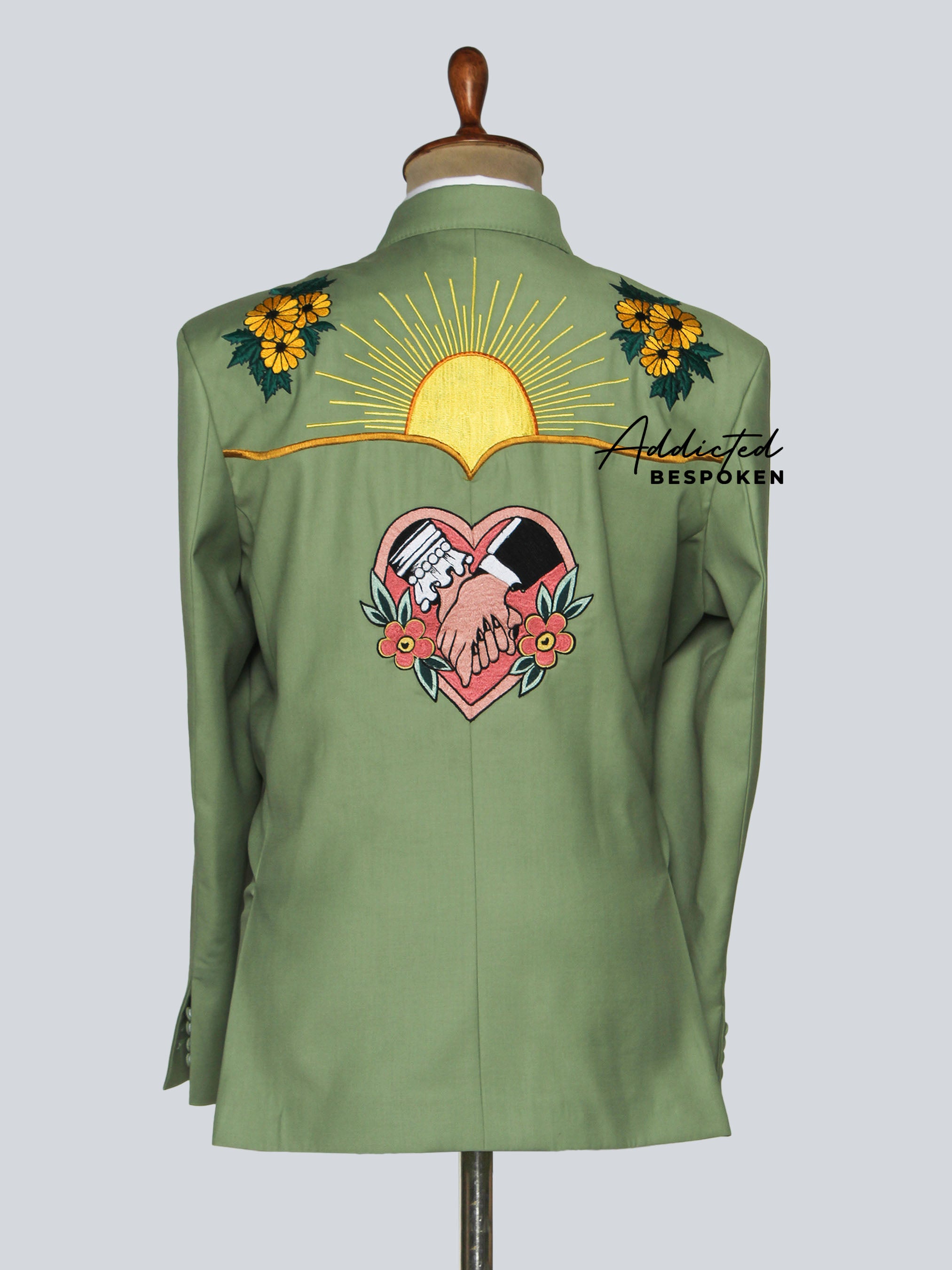 Tropical Embroidery Tailored Suit Addicted Bespoken