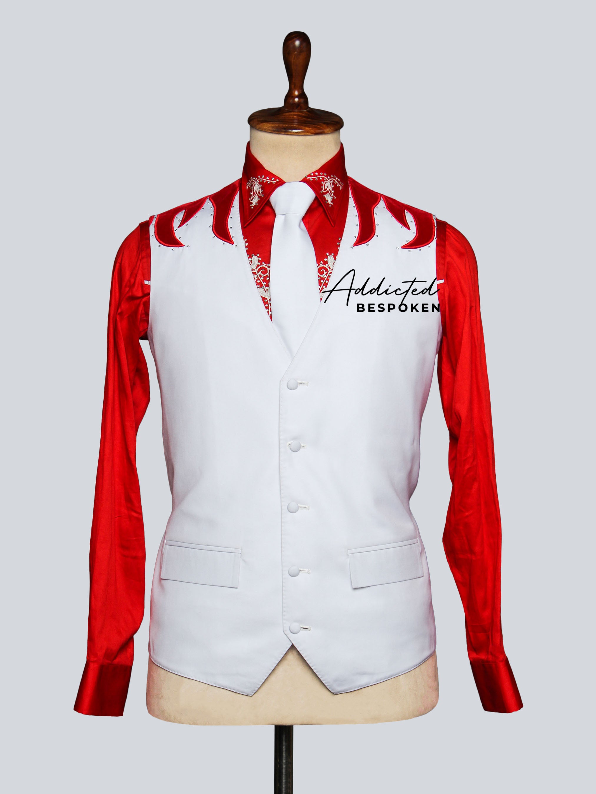 Flame Rose Embroidered Suit Addicted Bespoken