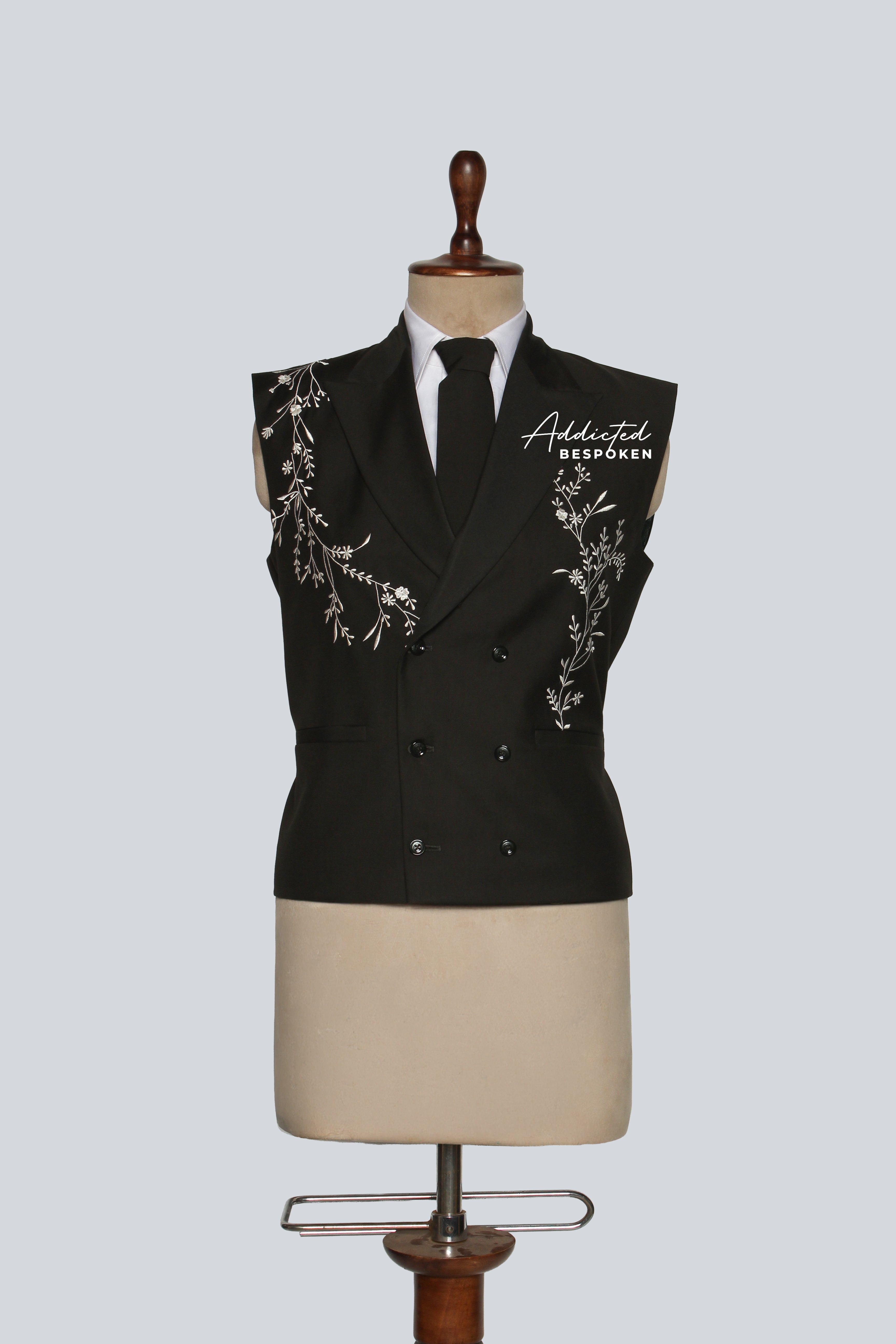 Black Embroidered Vest