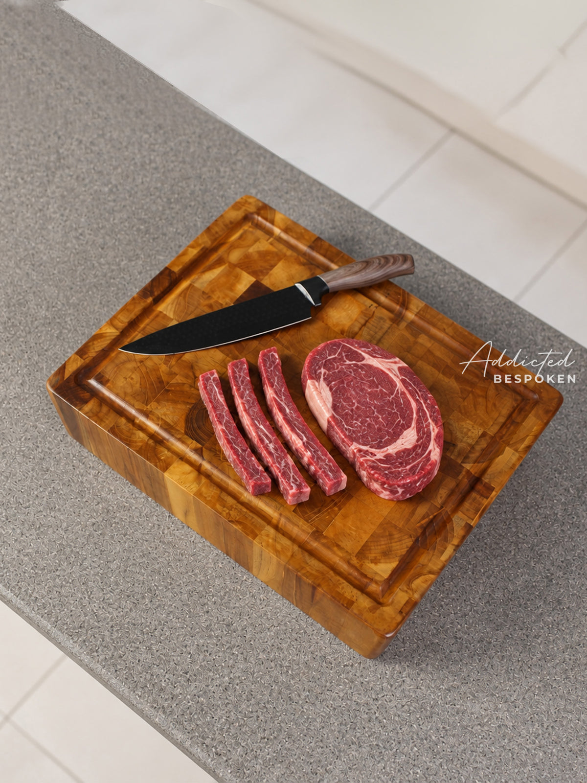 Custom Handmade Butcher Block Cutting Board | Thick Wooden Chopping Board Addicted Bespoken