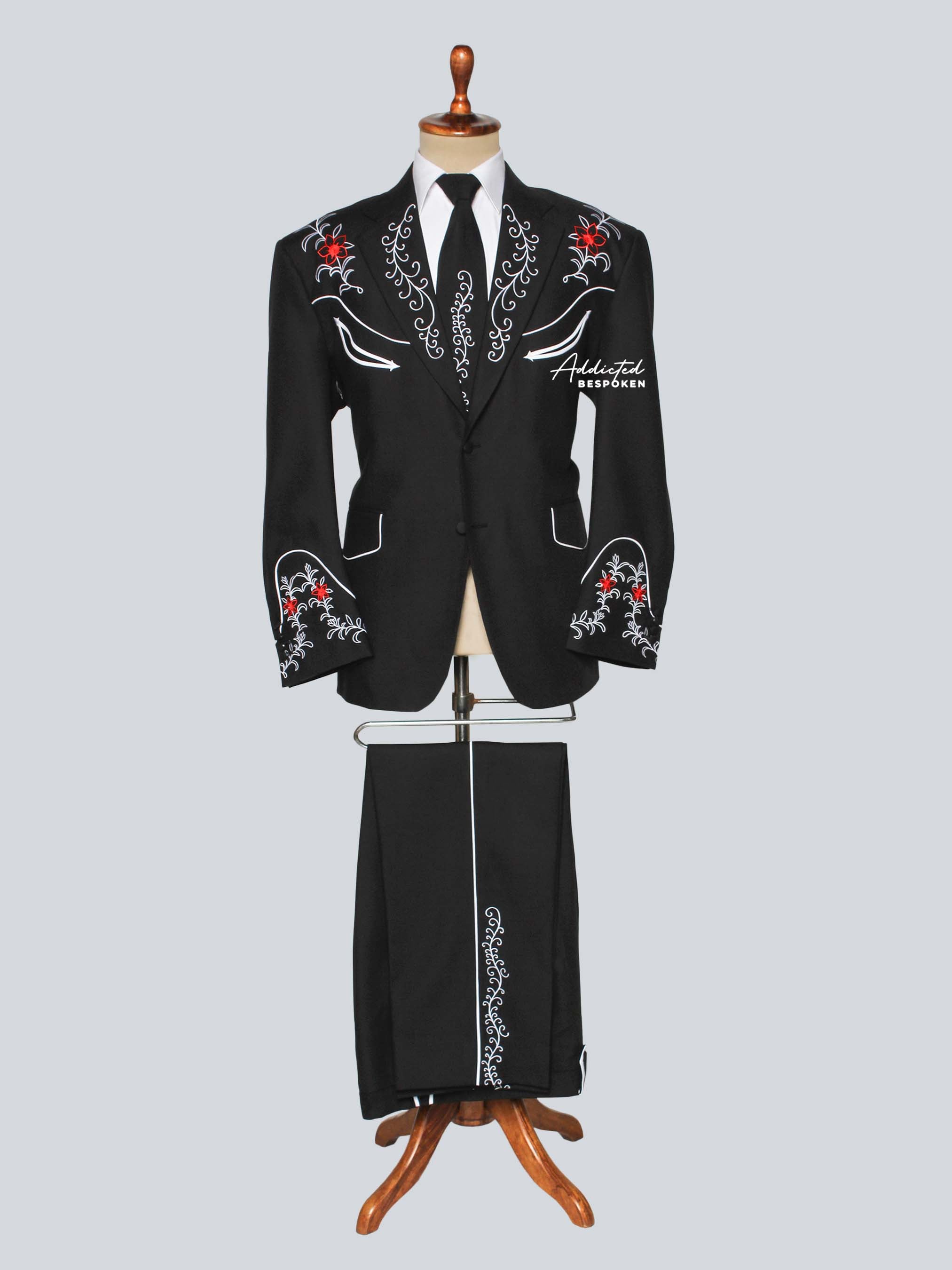 Black Floral Embroidered Outfit Addicted Bespoken