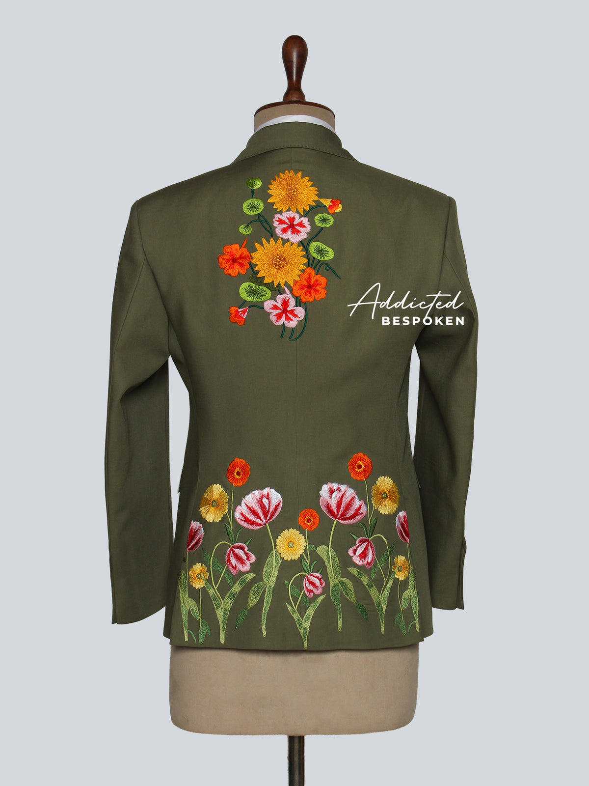 Hand Embroidered Green Suit for Men Addicted Bespoken