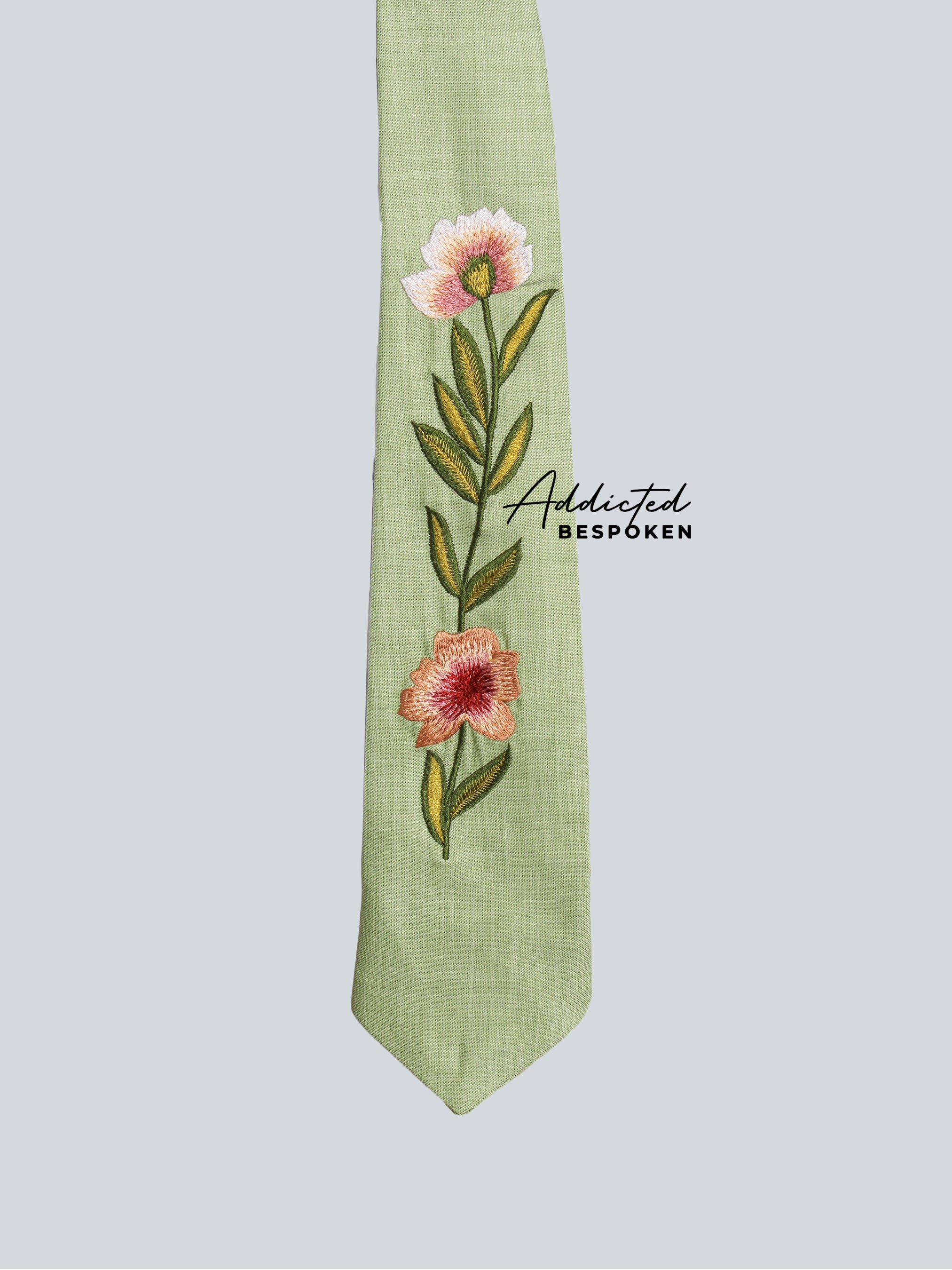 Sage Linen Embroidered Suit Addicted Bespoken