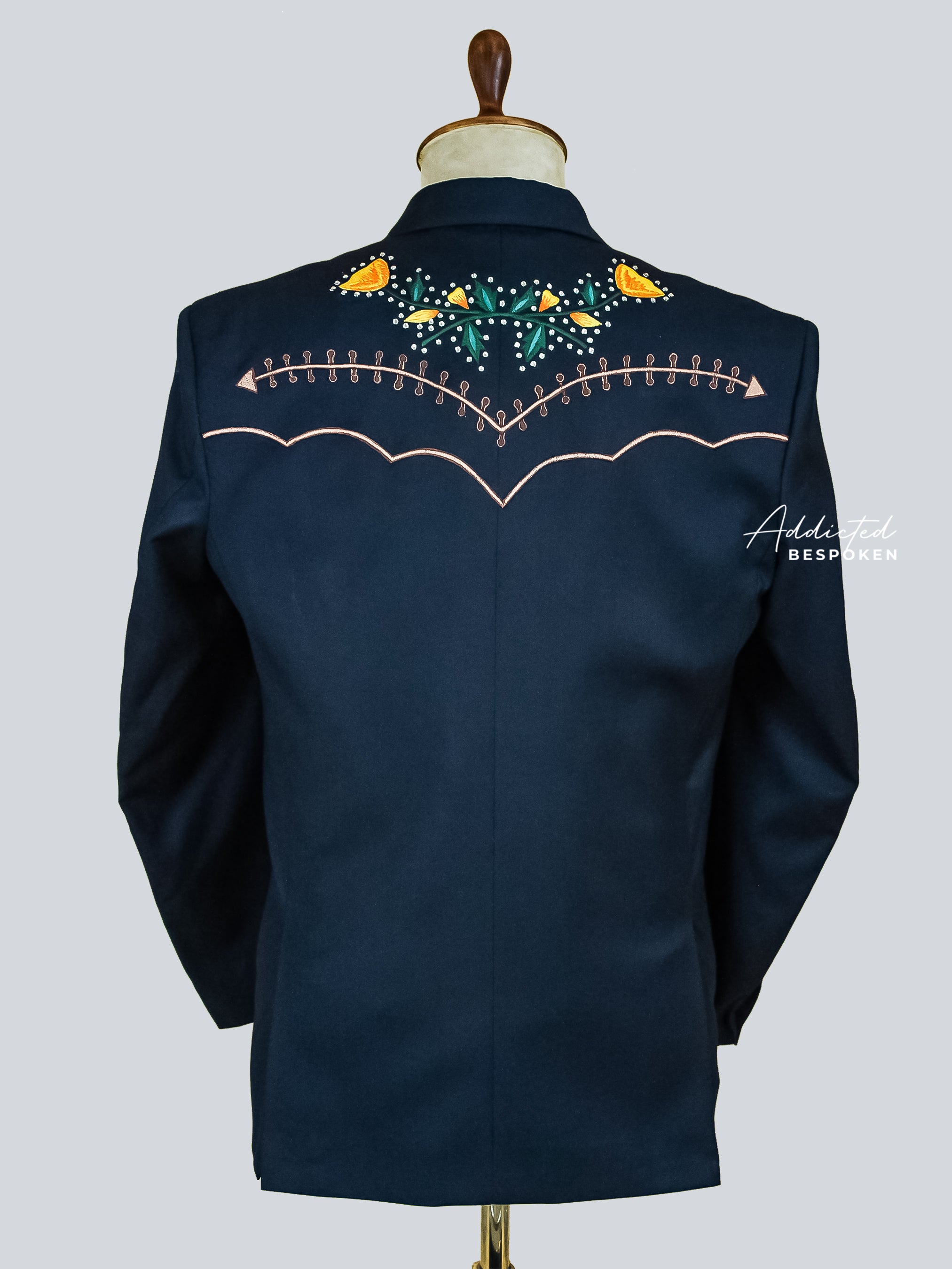 Poppy Flower Embellished Western Suit