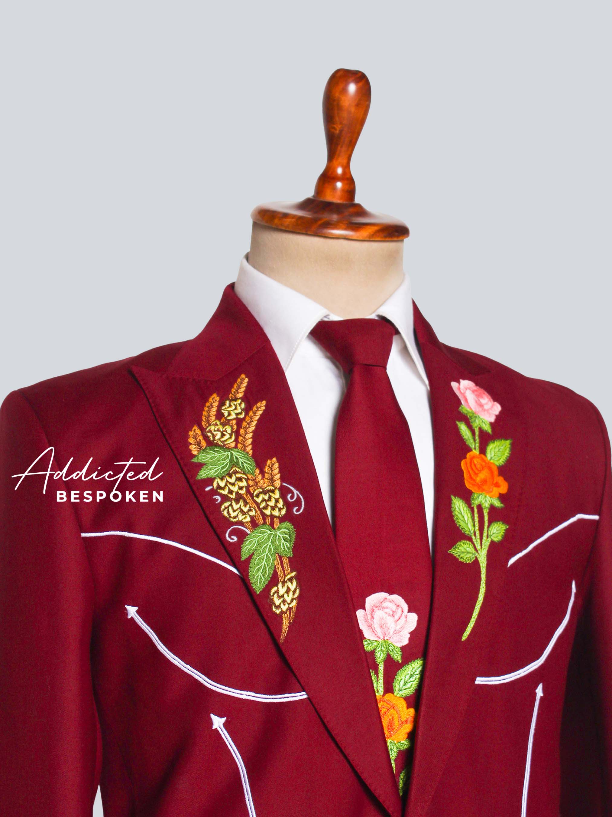 Floral Embroidered Western Suit Addicted Bespoken