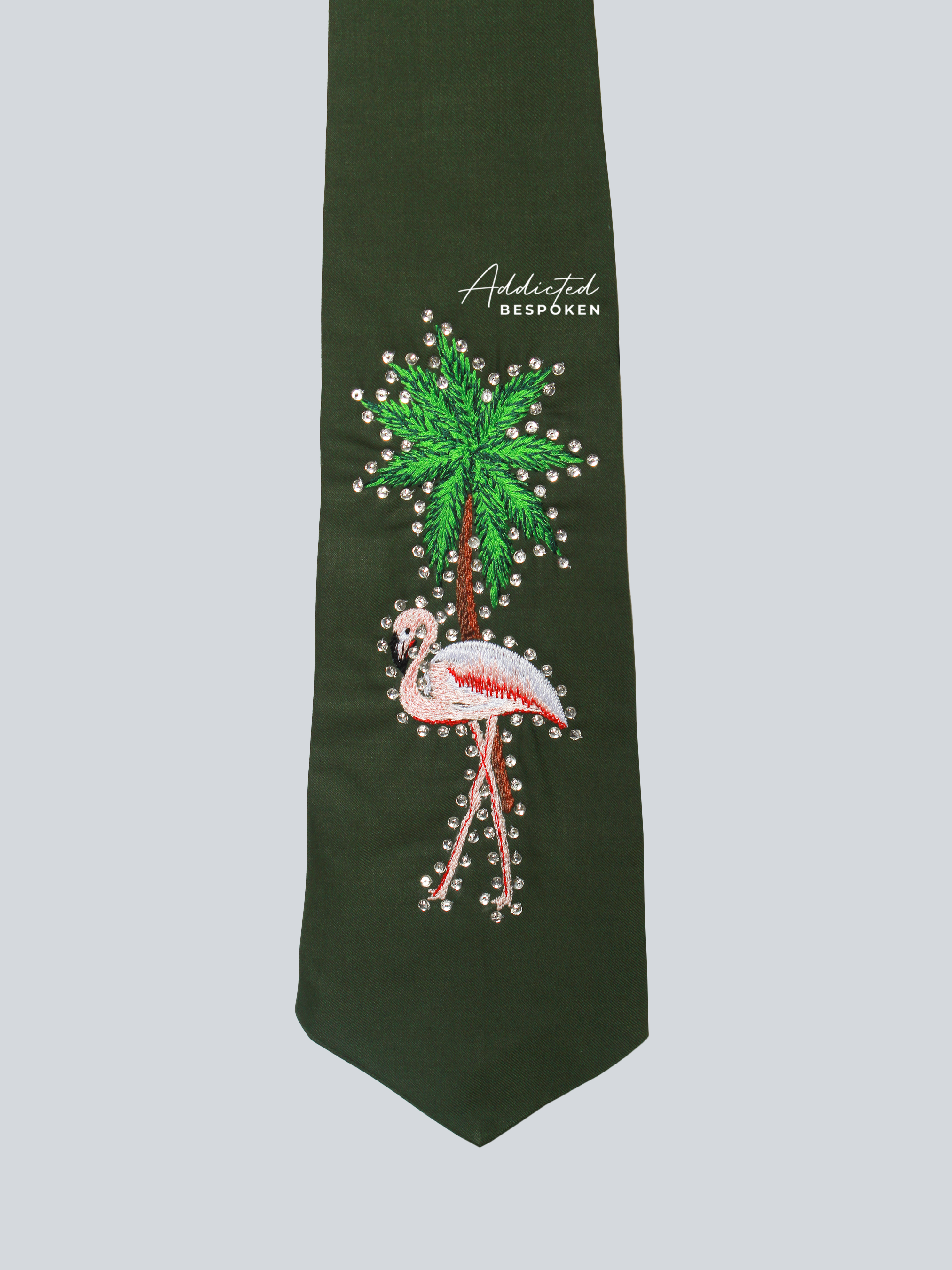 Flamingo Palm Embroidered Suit