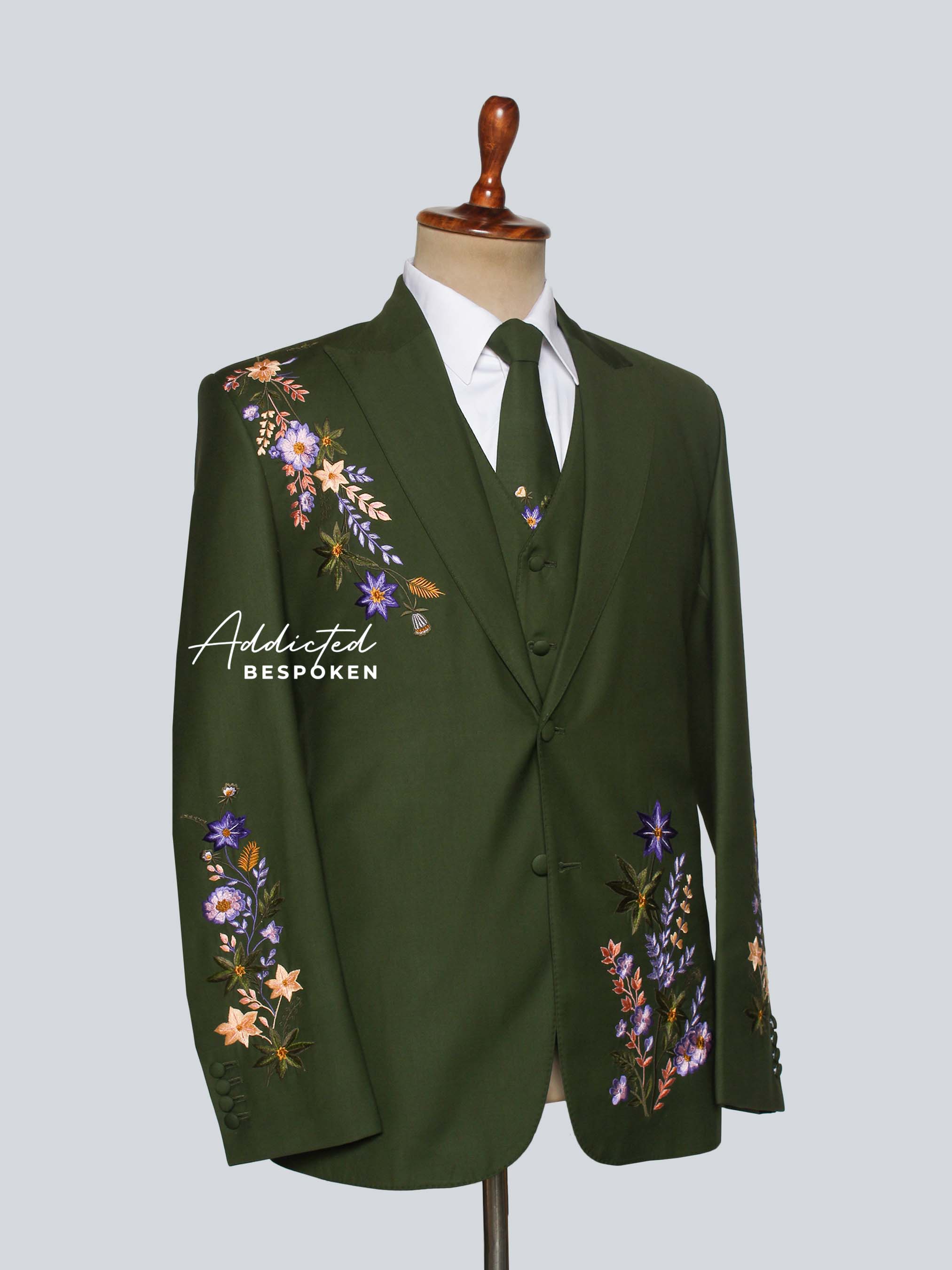 Botanical Floral Wedding Suit Addicted Bespoken