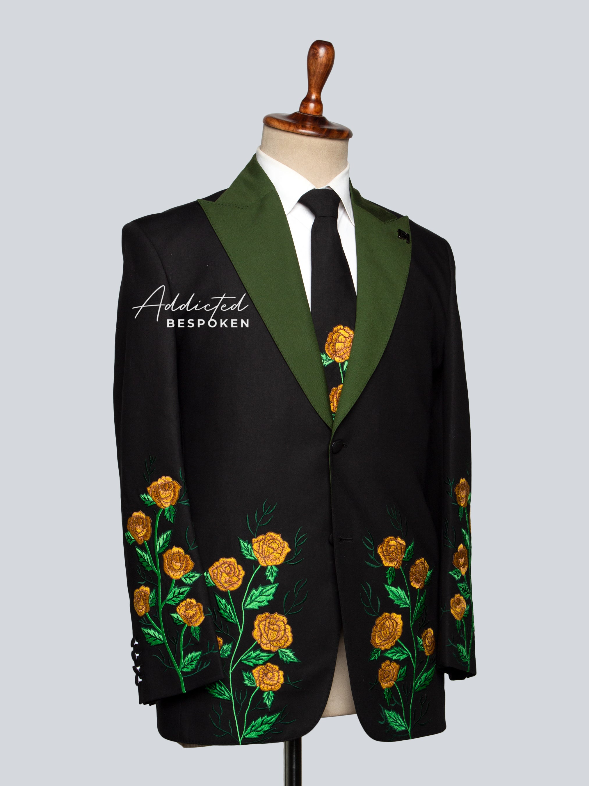 Signature Rose Motif Embroidered Suit