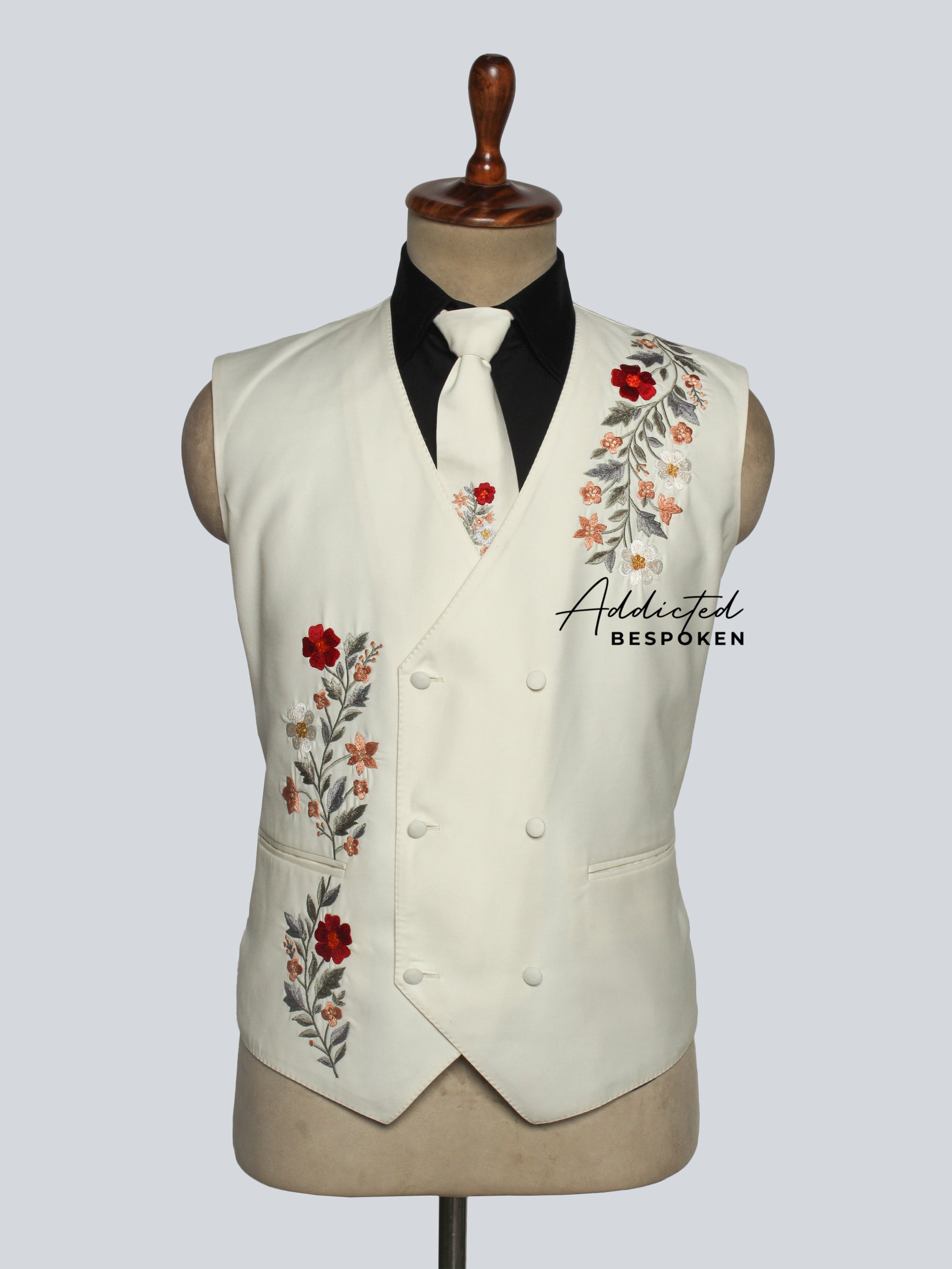 Floral Embroidered Fringe Suit