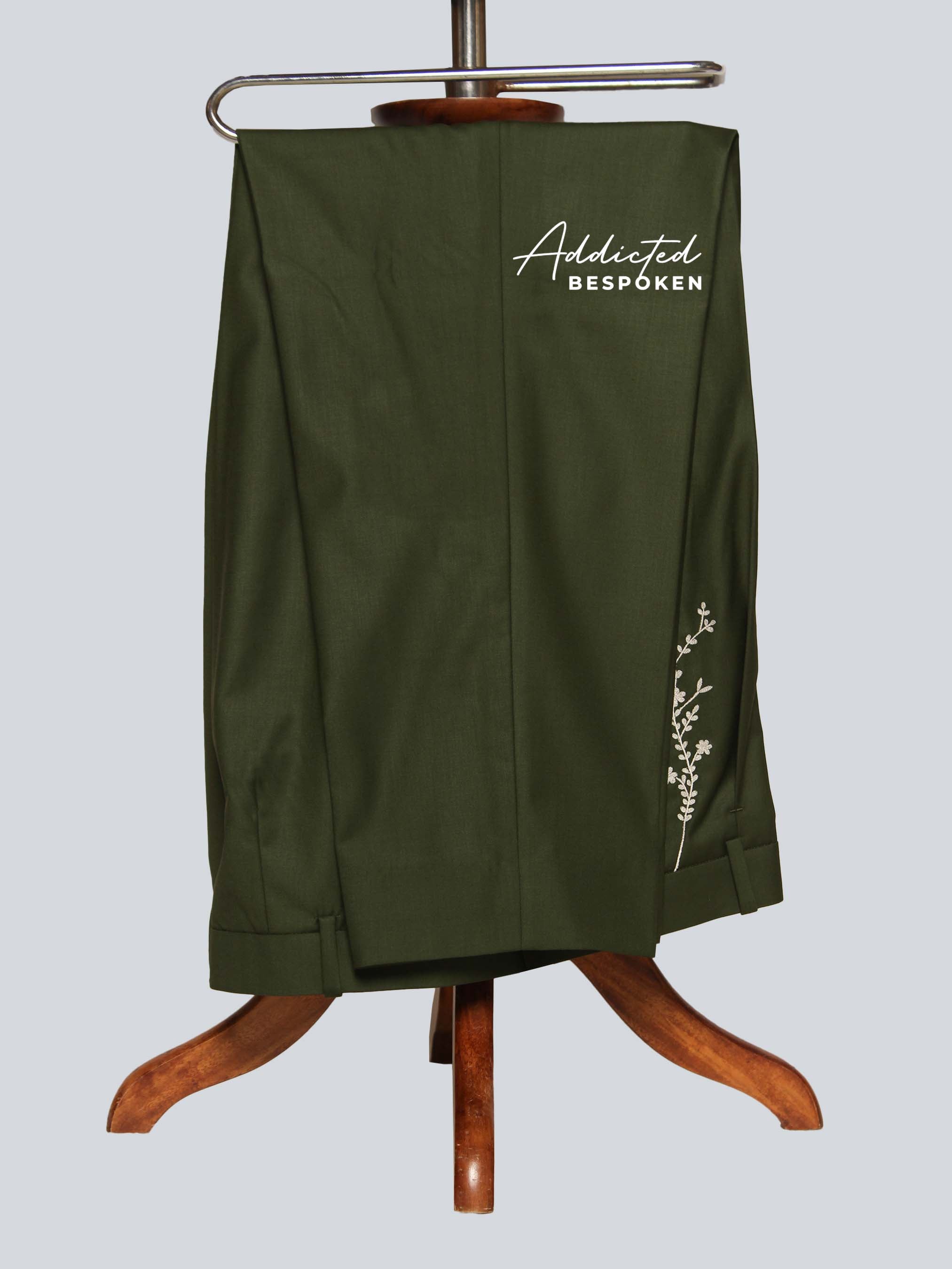 Green Embroidered Floral Suit Addicted Bespoken