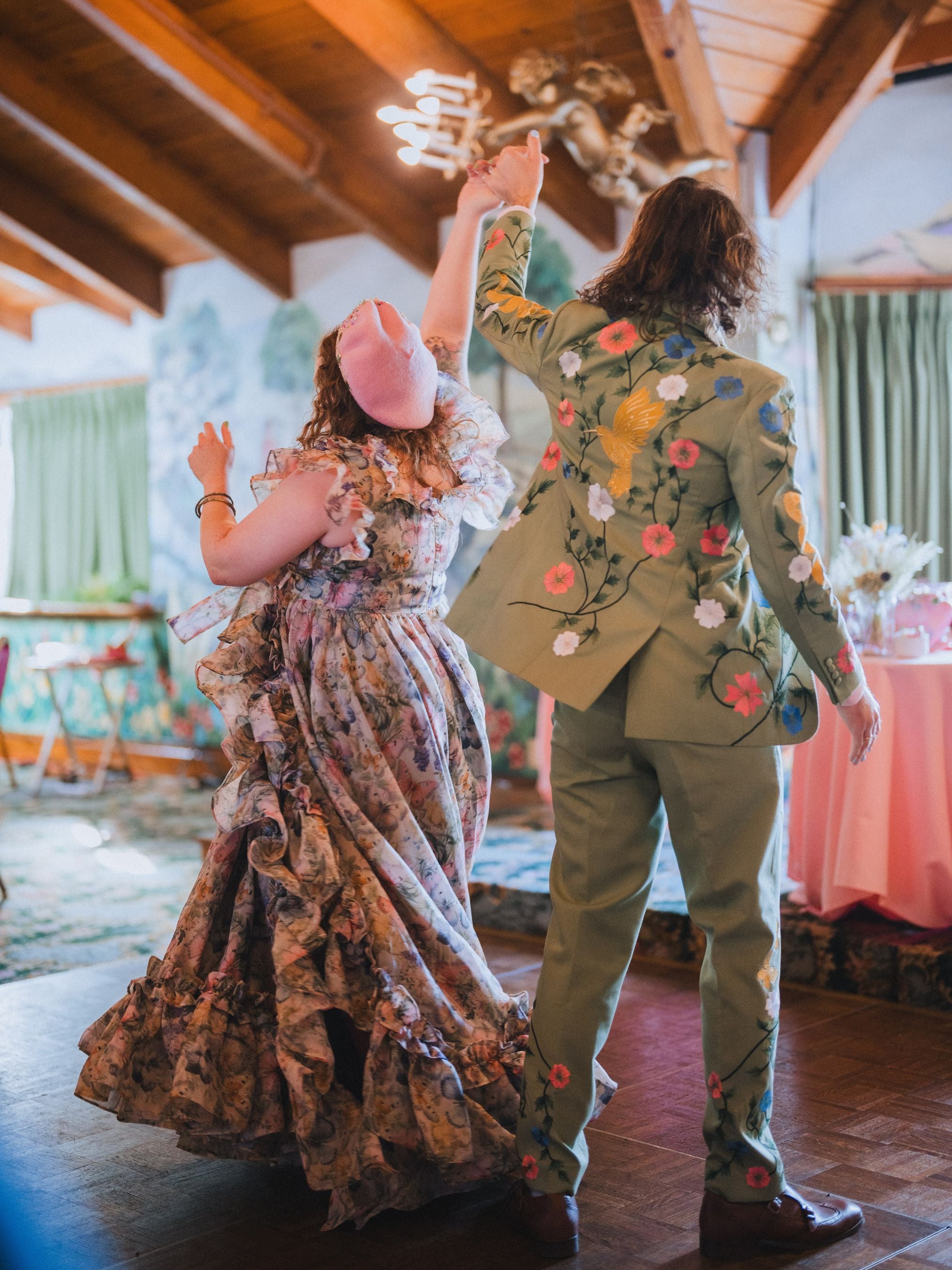 Mystic Bloom with Snake Detailing Embroidered Suit