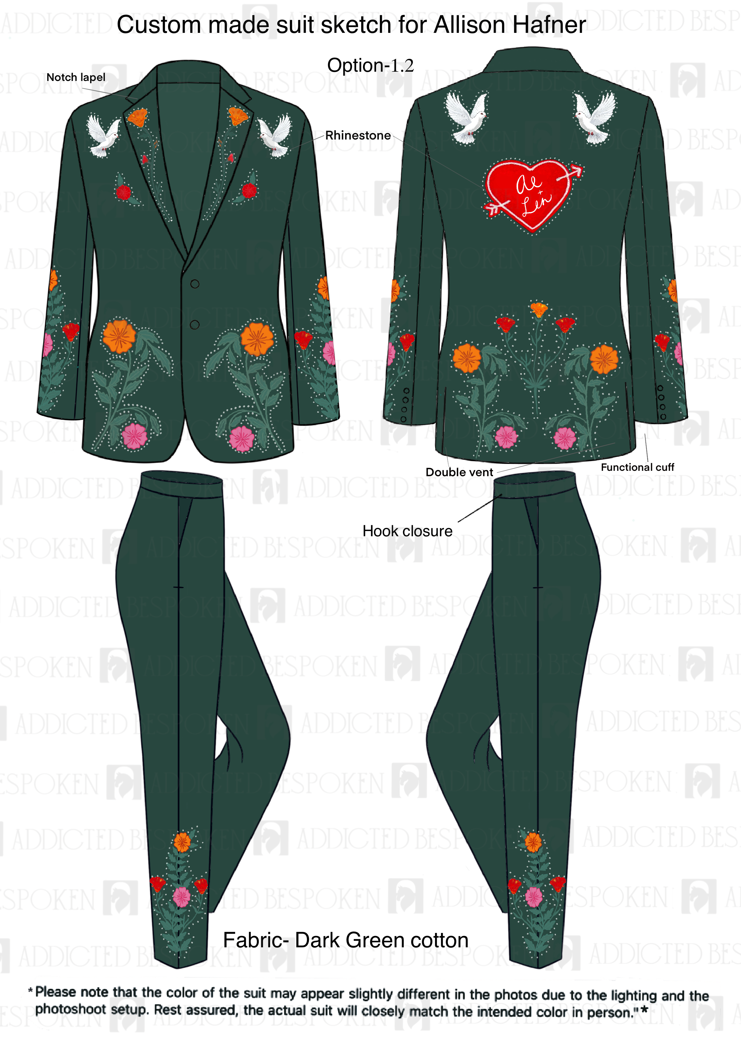 Custom made 2 pc suit for Allison