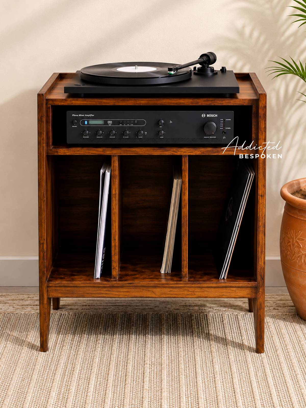 Wooden record player stand