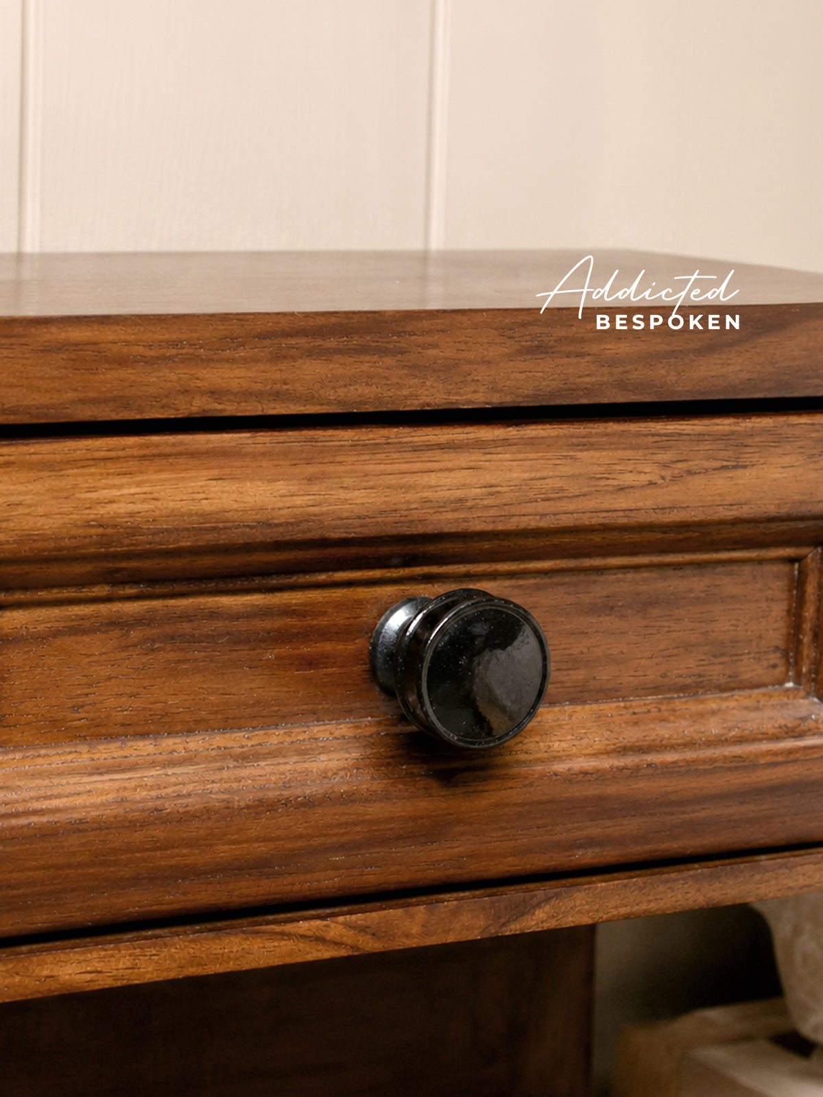 Custom handmade wooden floating nightstand | Wall mounted bedside table with drawer and open shelf, mid-century style Addicted Bespoken