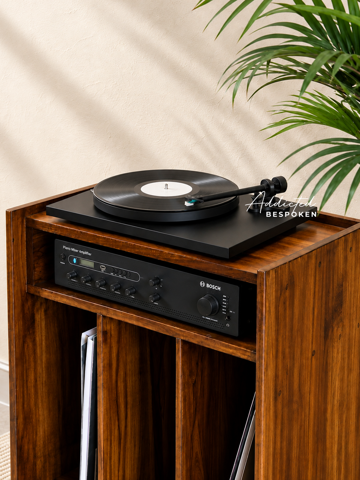 Wooden record player stand