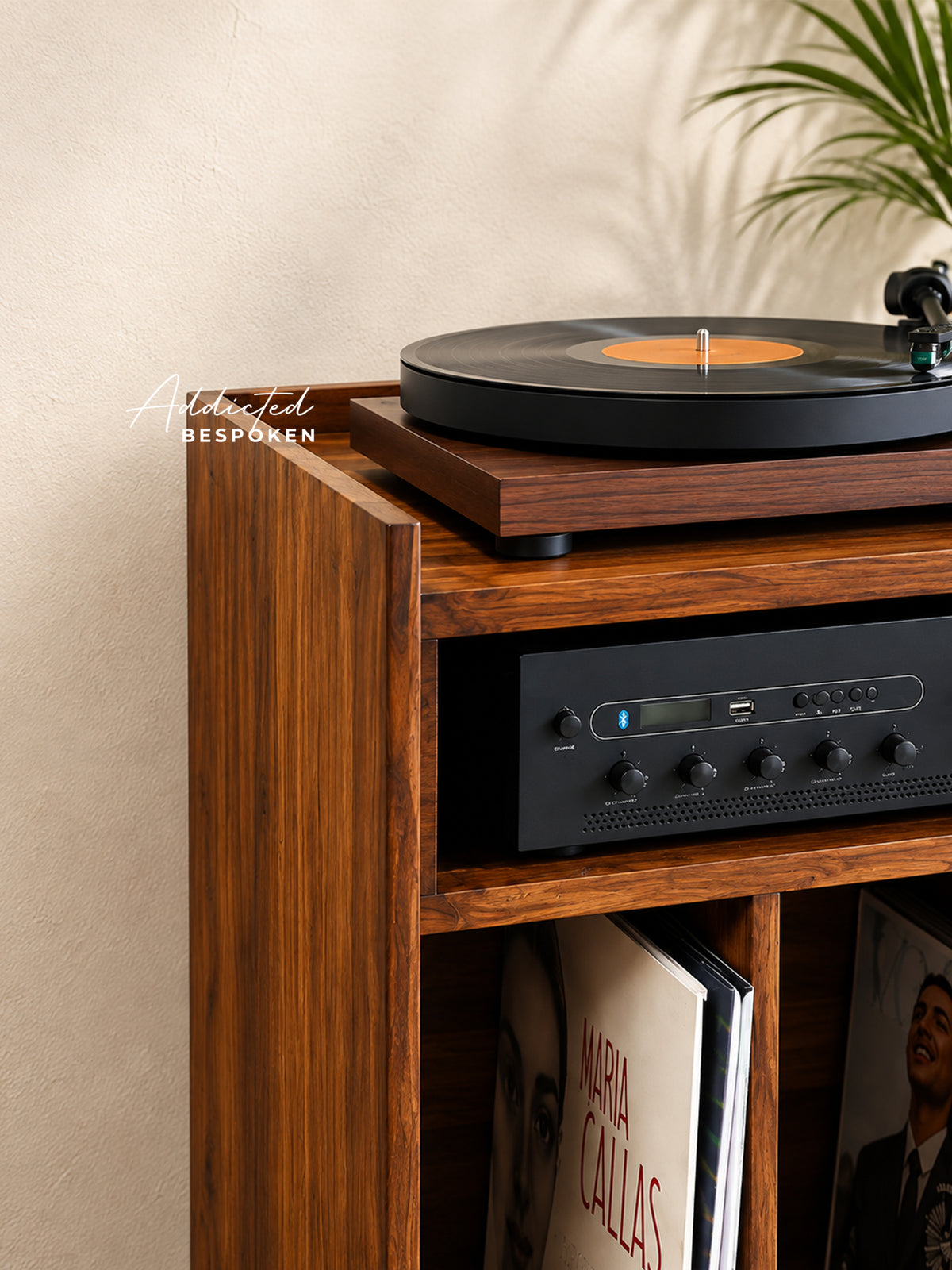 Wooden record player stand