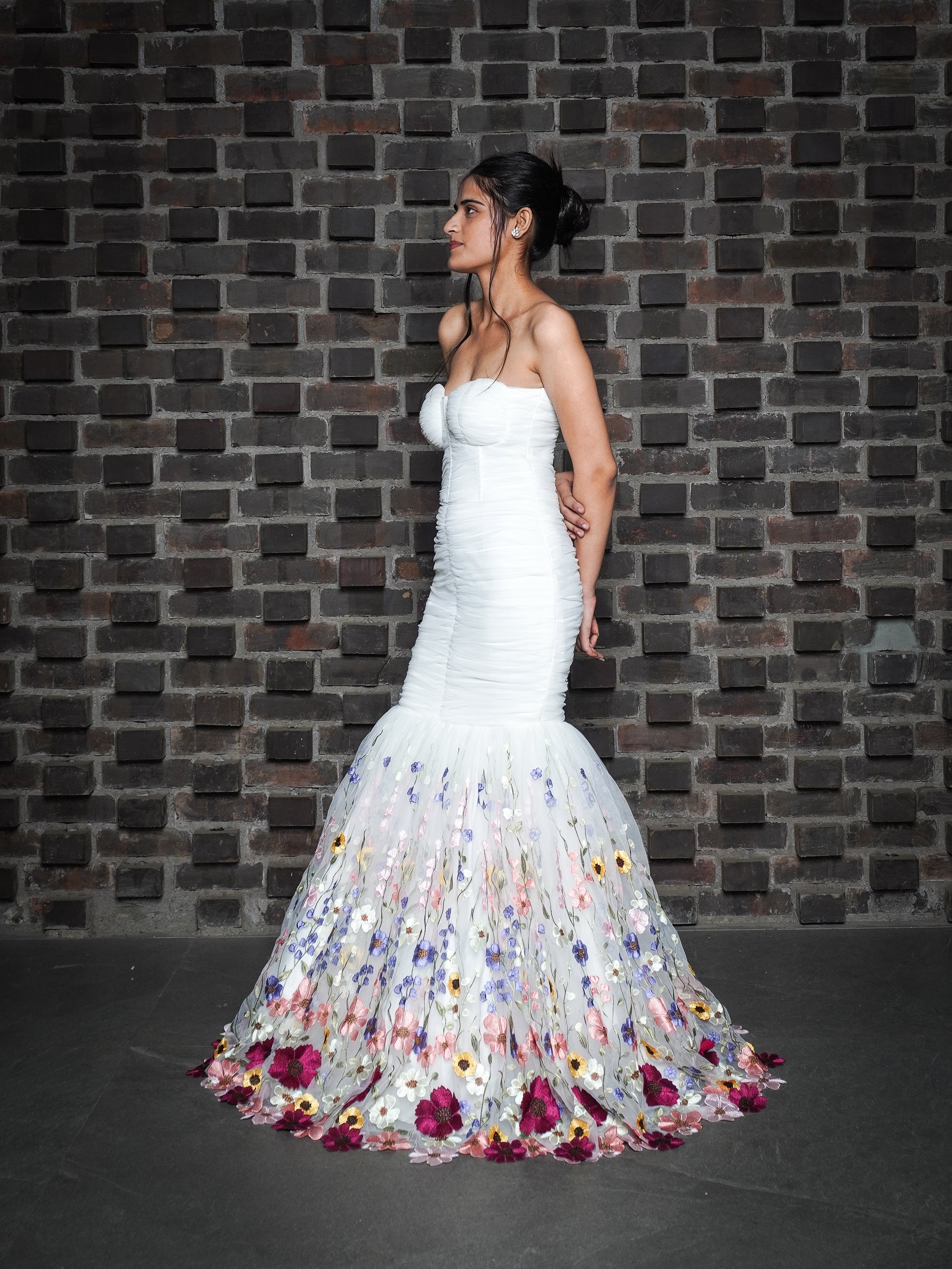 Floral Embroidered Bridal Gown Addicted Bespoken