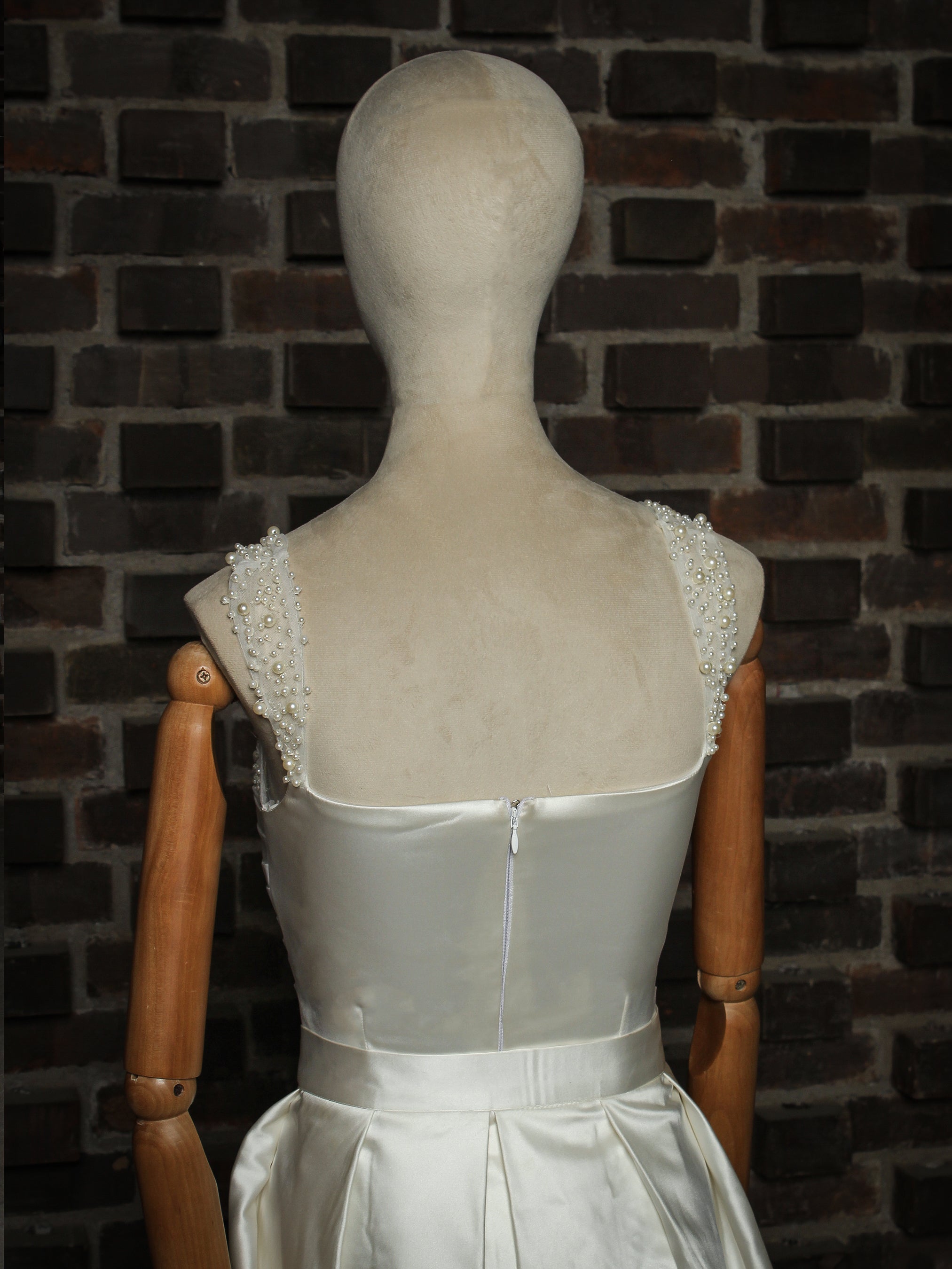 Pearl Beaded Satin Bridal Gown Addicted Bespoken