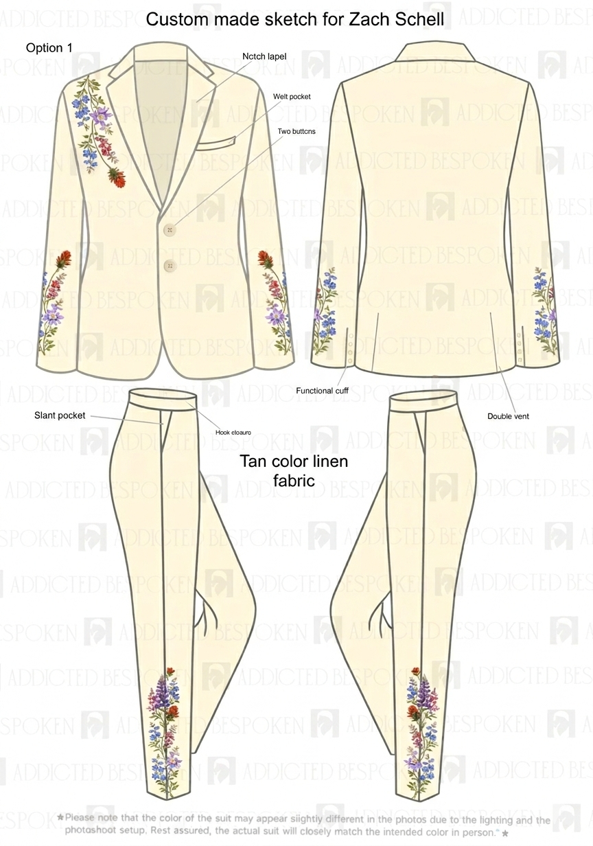 Custom Made 3 Piece Embroidered Suit for Zach Addicted Bespoken
